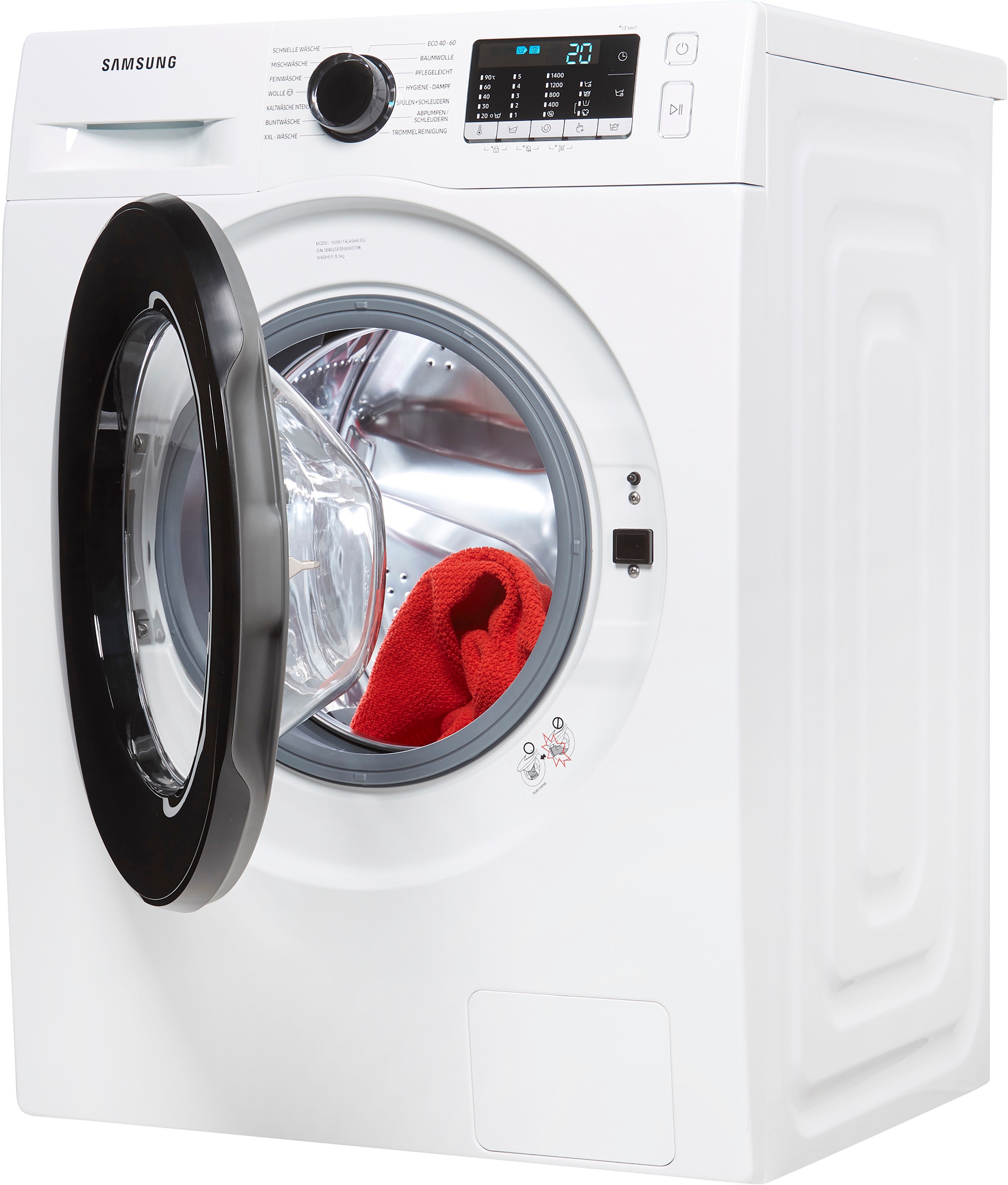 Samsung Waschmaschine »WW81TA049AE/EG«, WW81TA049AE/EG, 8 Garantie, 1400 auf Rechnung Jahre kg, U/min, FleckenIntensiv-Funktion bestellen 4