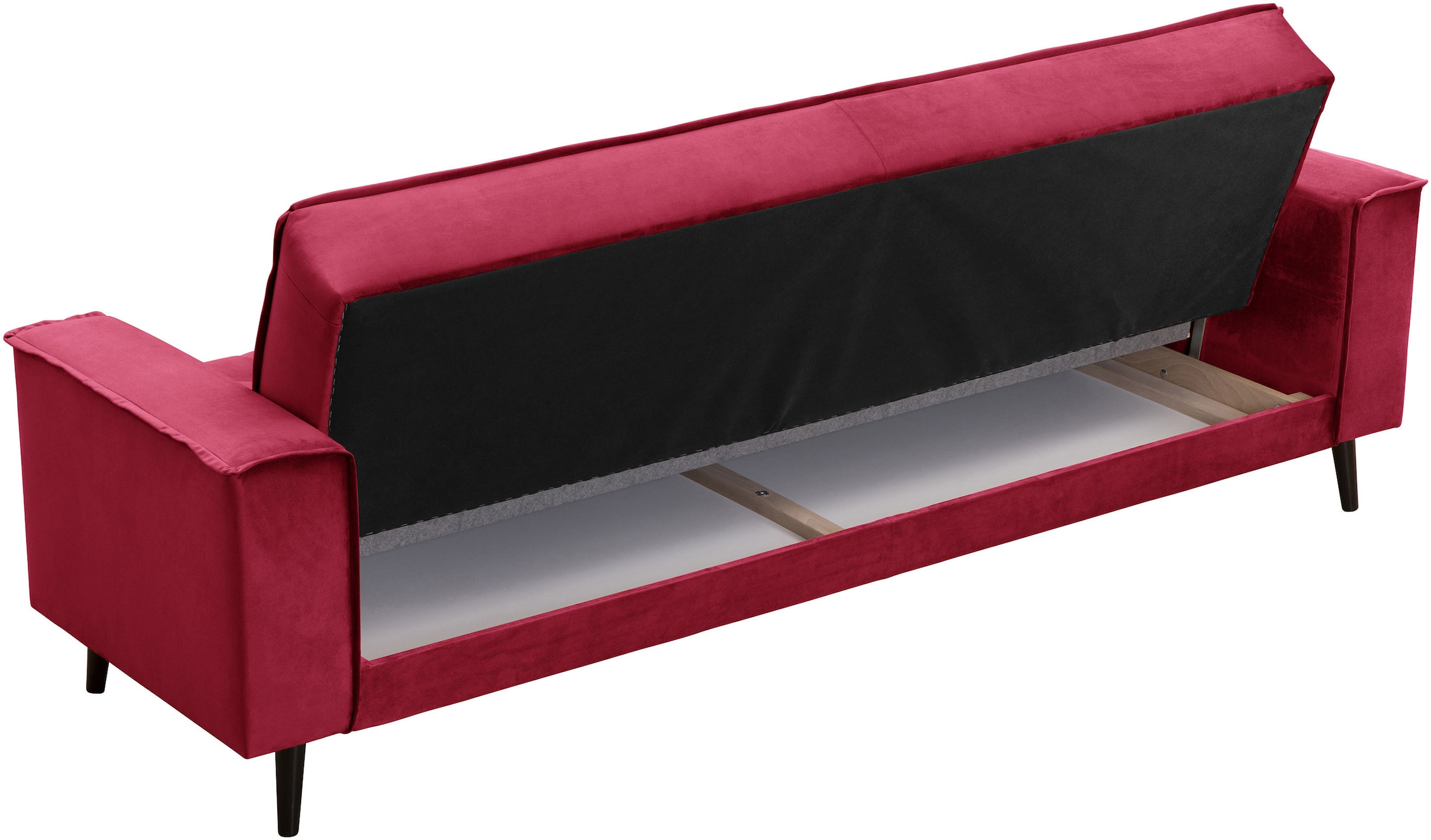 Max Winzer® Schlafsofa »Jersey, 3-Sitzer, Sofa in exklusivem Design, mit Strasssteinen«, handgefertigt, hochwertige Konstruktion, Samtvelours, mit Bettfunktion