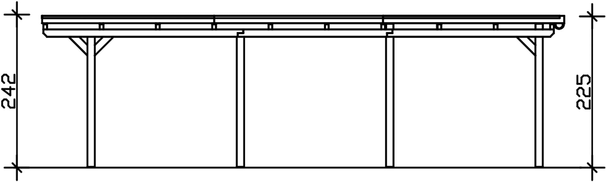 Skanholz Einzelcarport »Emsland«, Holz, 341 cm, Anthrazit