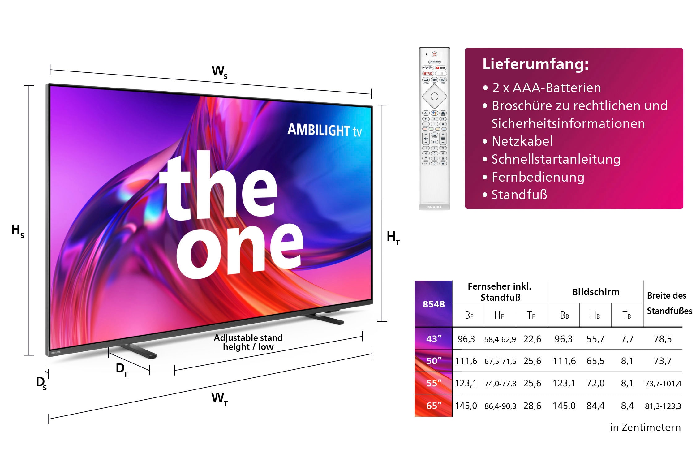 Philips LED-Fernseher, 108 cm/43 Zoll, 4K Ultra HD, Android TV-Google TV-Smart-TV, 3-seitiges Ambilight