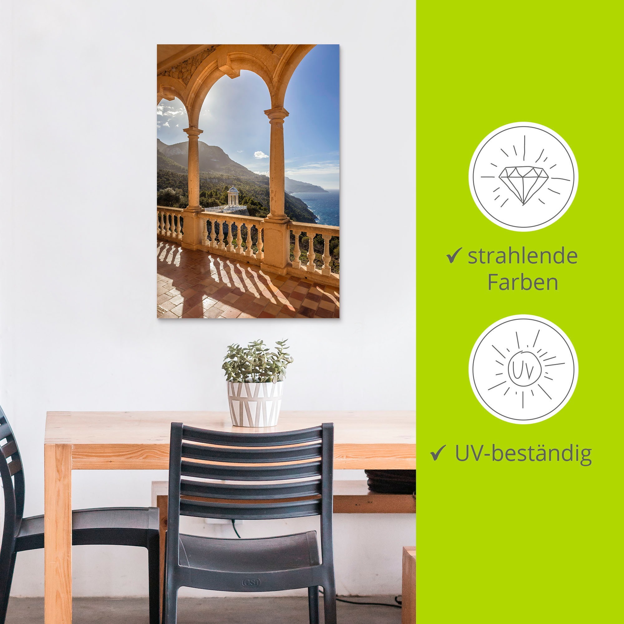 Artland Wandbild »Herrenhaus Son Marroig Küste, Mallorca«, Elemente der Architektur, (1 St.), als Alubild, Outdoorbild, Wandaufkleber in verschied. Größen