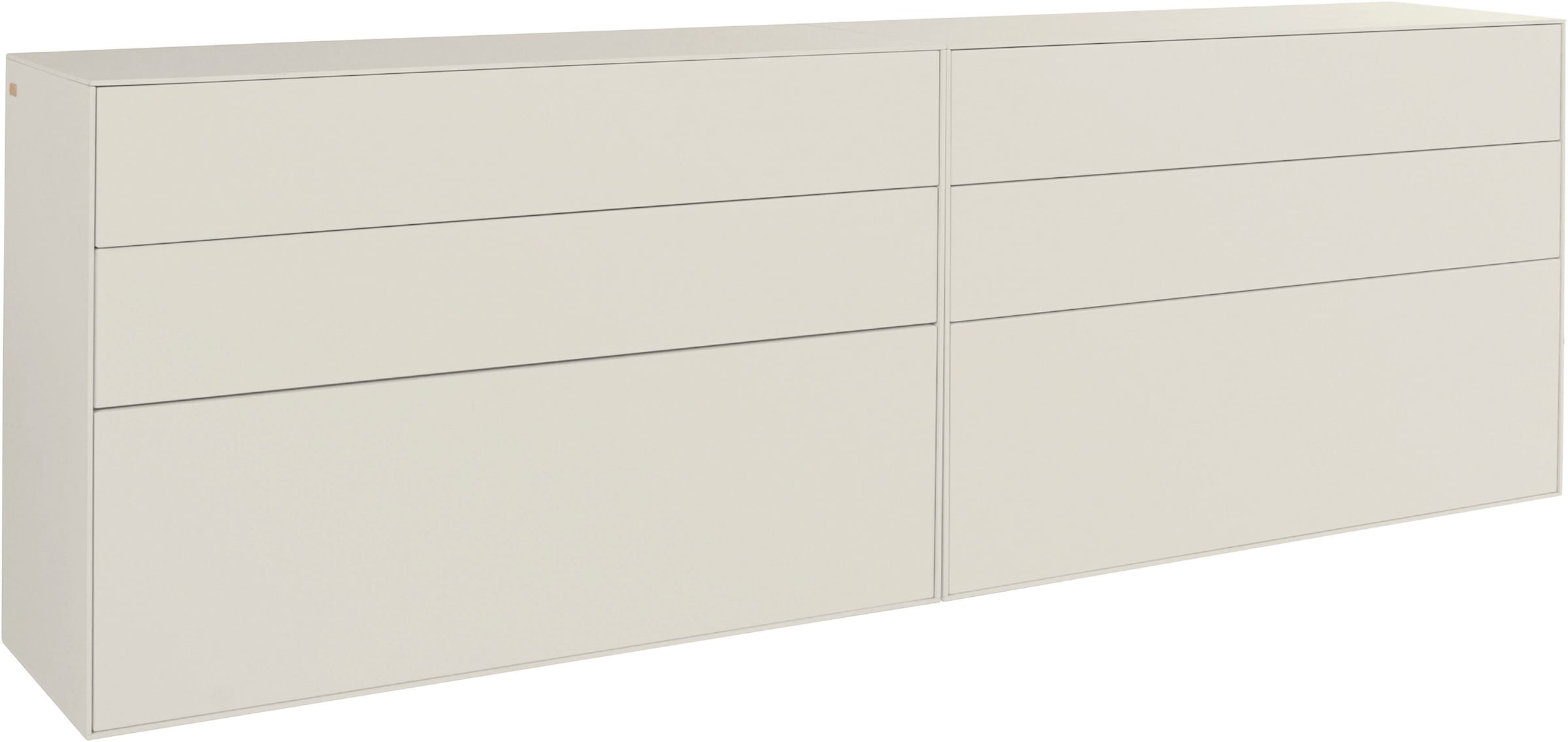 LeGer Home by Lena Gercke Sideboard »Essentials«, (2 St.), Breite: 224cm, MDF lackiert, Push-to-open-Funktion