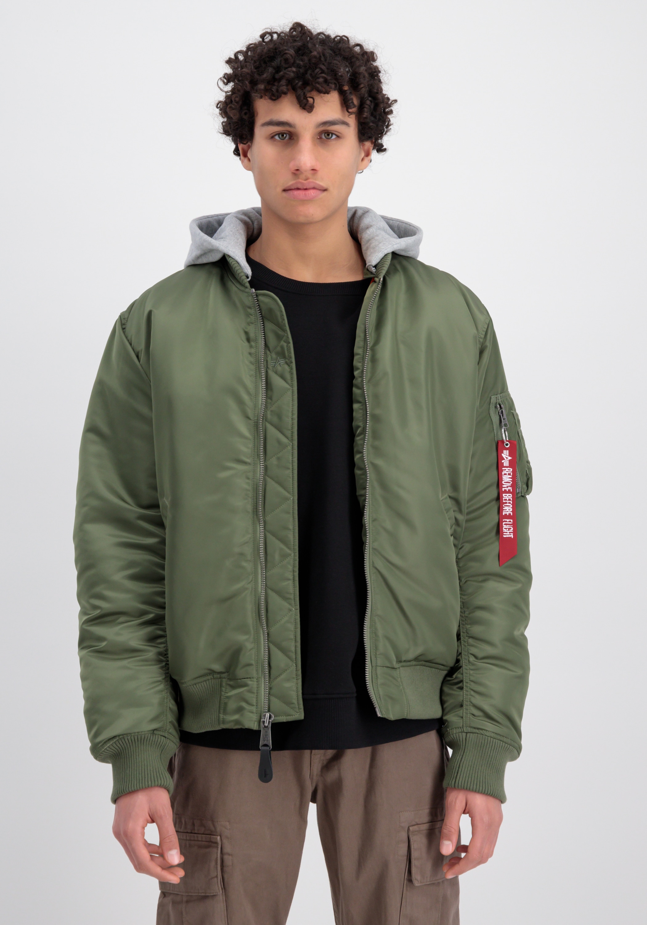 Alpha Industries Bomberjacke »Alpha Industries Men - Bomber Jackets MA-1 Zip Hood Back EMB«
