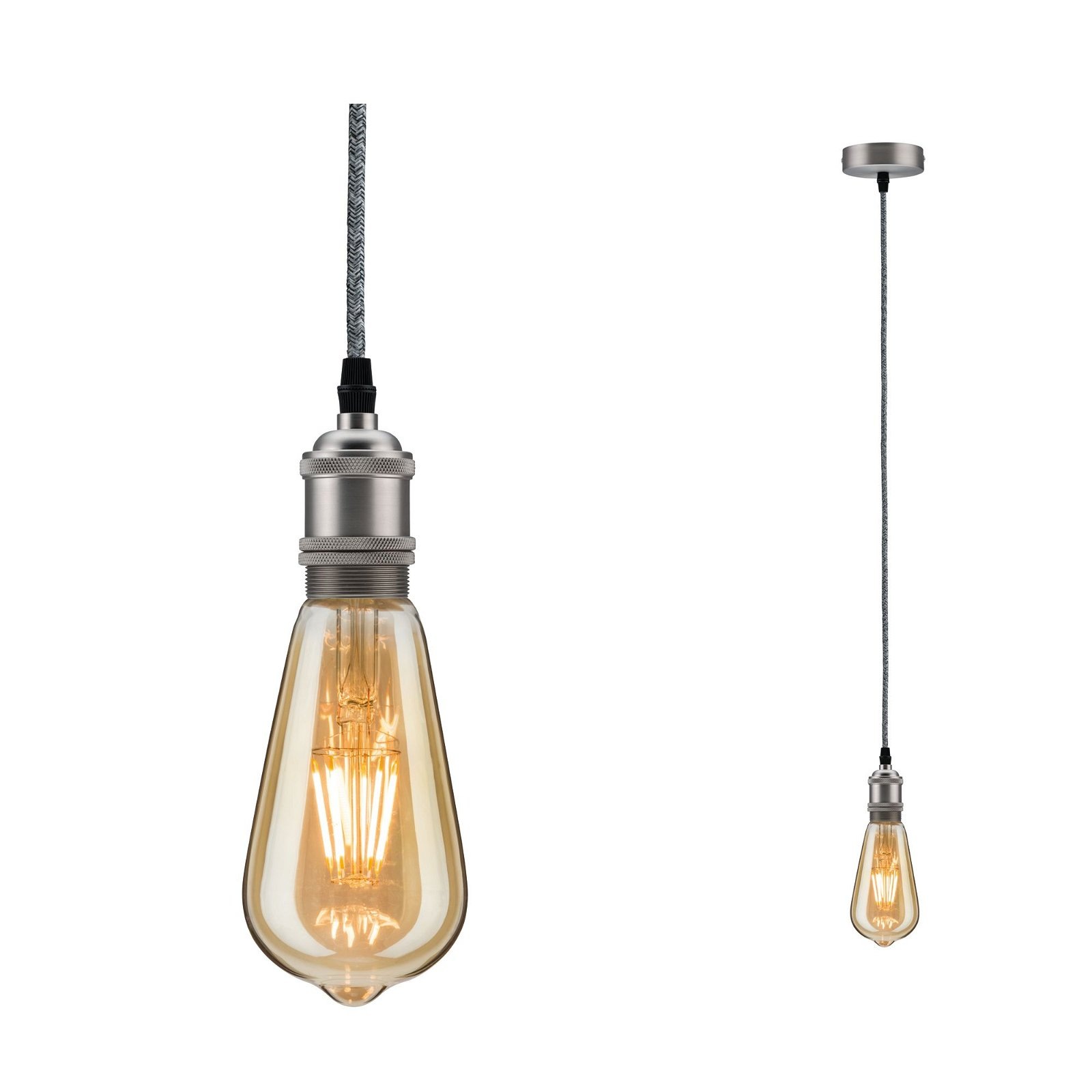 Paulmann Pendelleuchte »Neordic Eldar max. 1x60W Nickel gebürstet 230V Meta günstig online kaufen