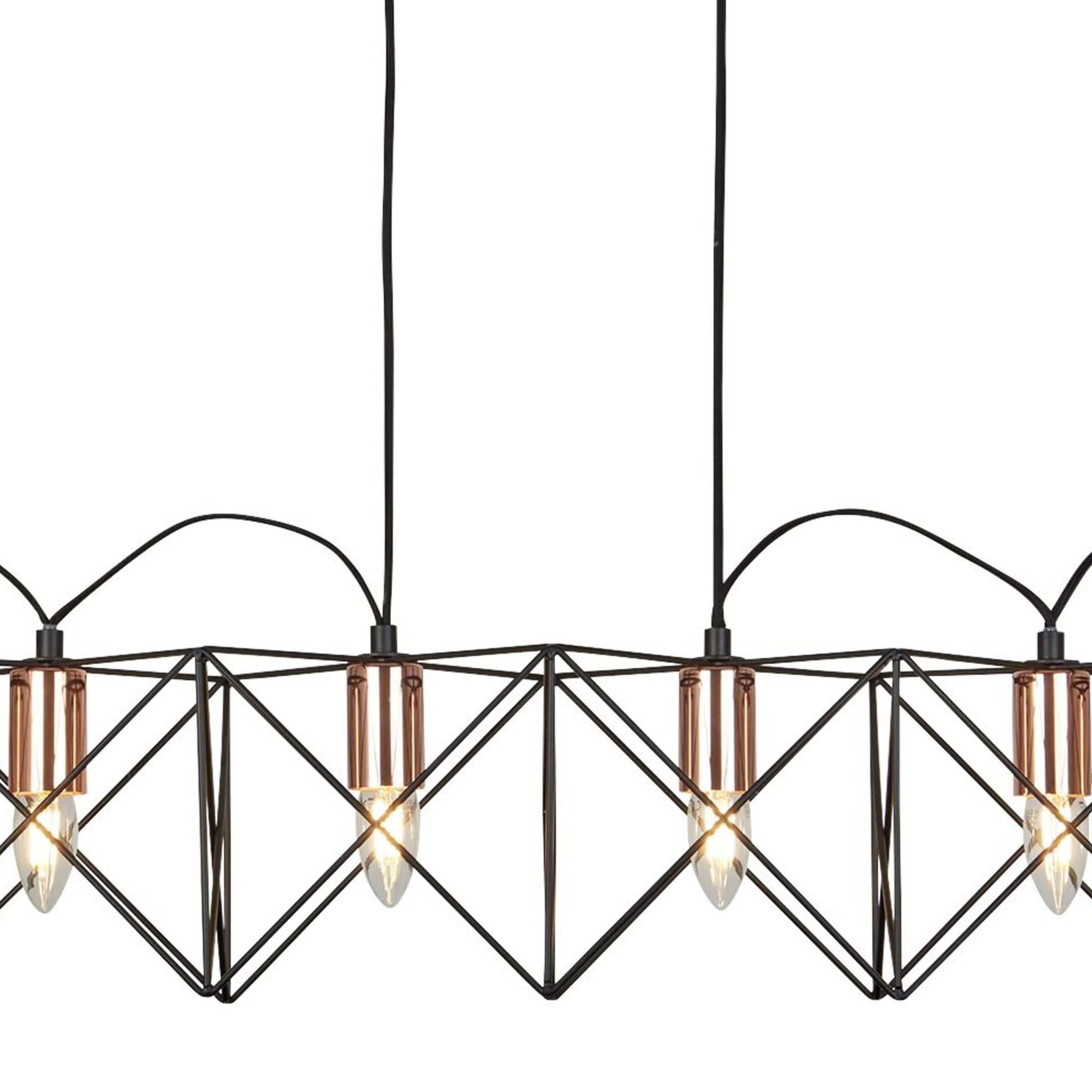 Searchlight Hängeleuchte »Anthea 6Lt Pendant - Black Metal & Copper« E27 1 Stk.