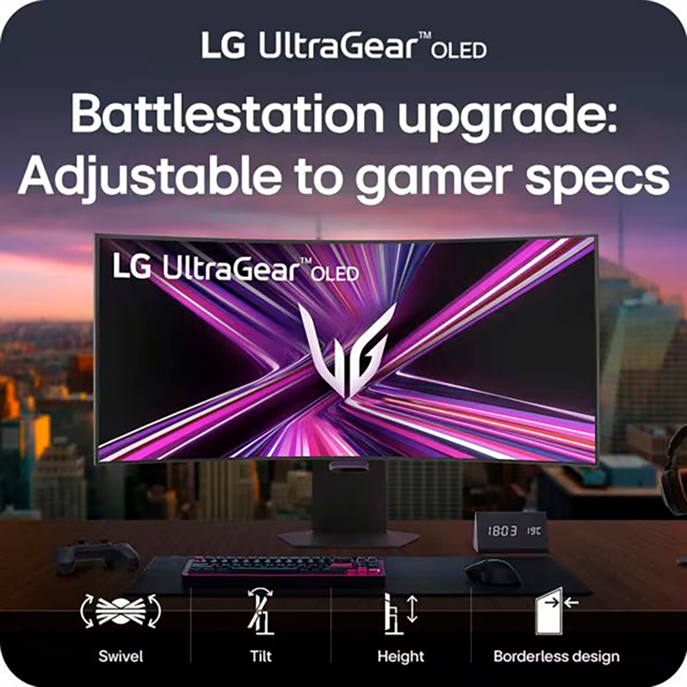 LG Curved-Gaming-OLED-Monitor »45GX950A«, 113 cm/45 Zoll, 5120 x 2160 px, 5K2K, 0,03 ms Reaktionszeit, 165 Hz