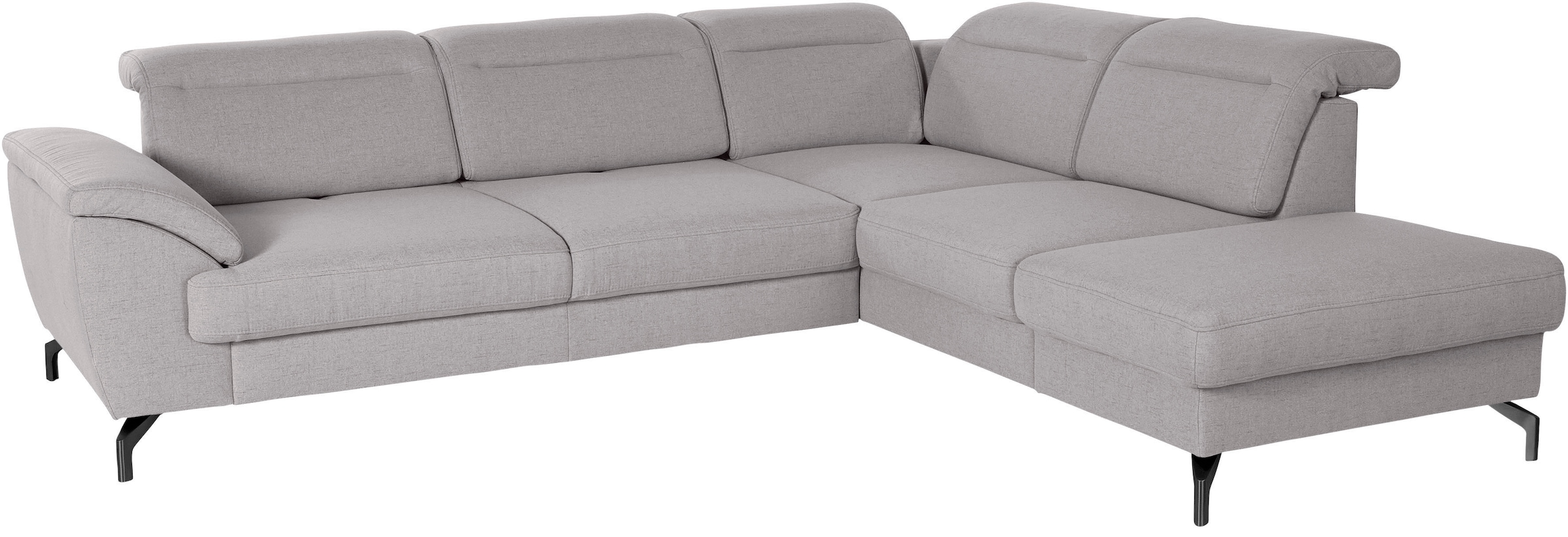 sit&more Ecksofa »Percy L-Form«, 12 cm Fußhöhe, Sitztiefenverstellung, wahlweise in 2 Fußfarben