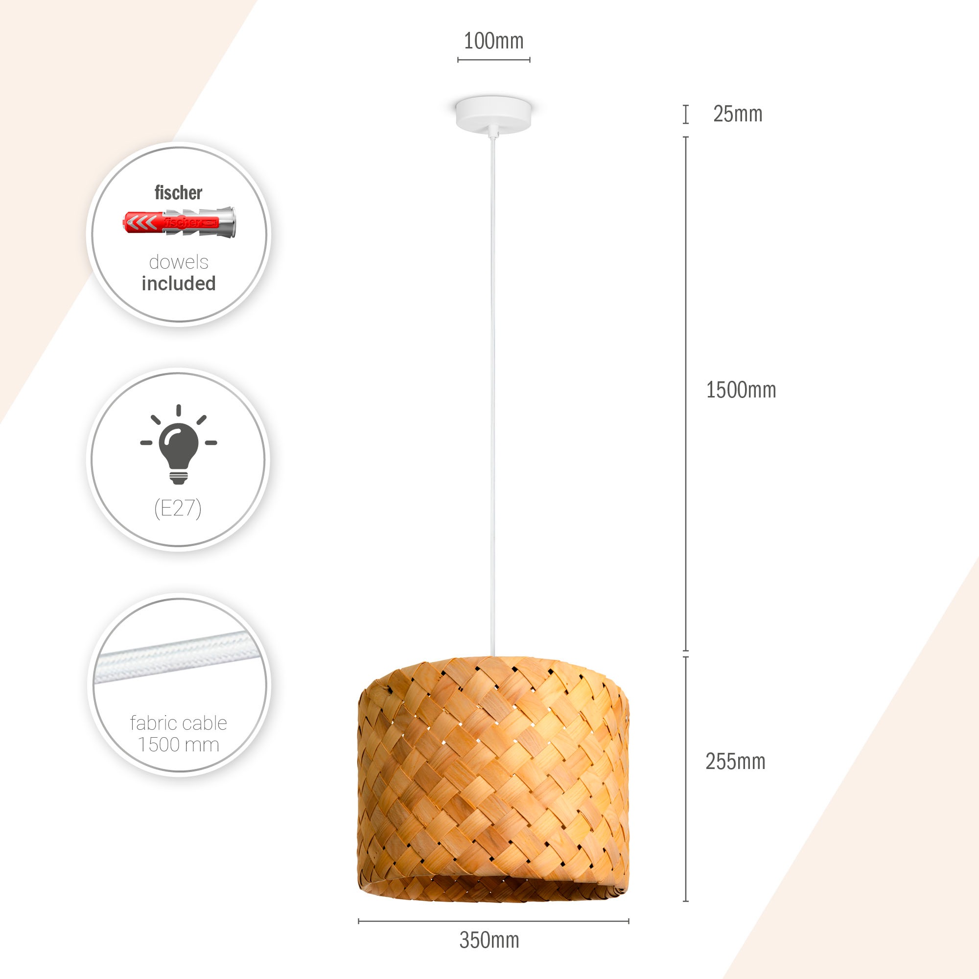 Paco Home Pendelleuchte »HUGO PD1« E27