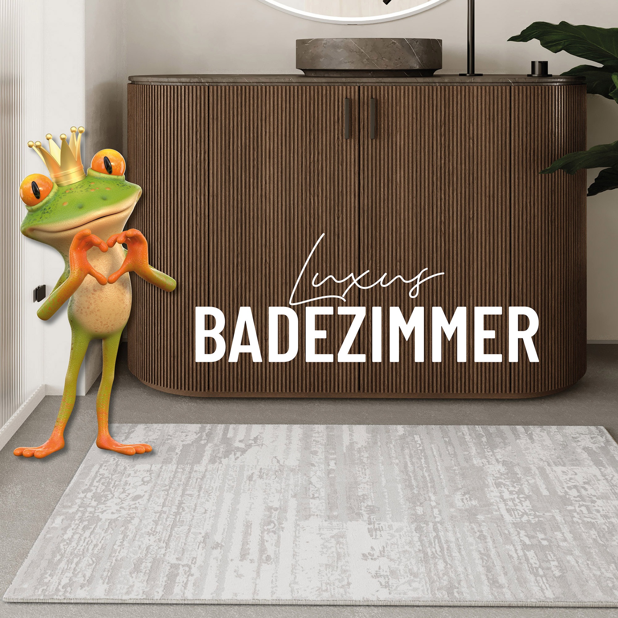 Wecon home Badematte »Mauri«, Vintage Design, waschbar, rutschfest, schnell trocknend, Badteppich