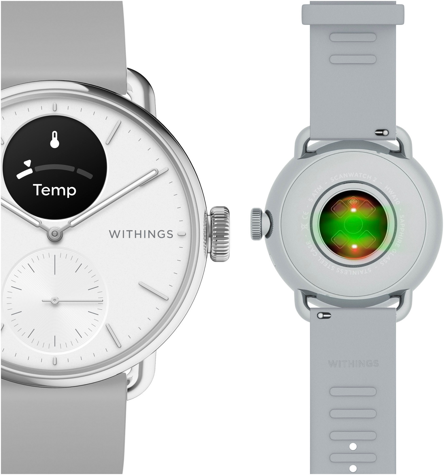 Withings Smartwatch »ScanWatch 2 38mm«, HealthSense OS,)