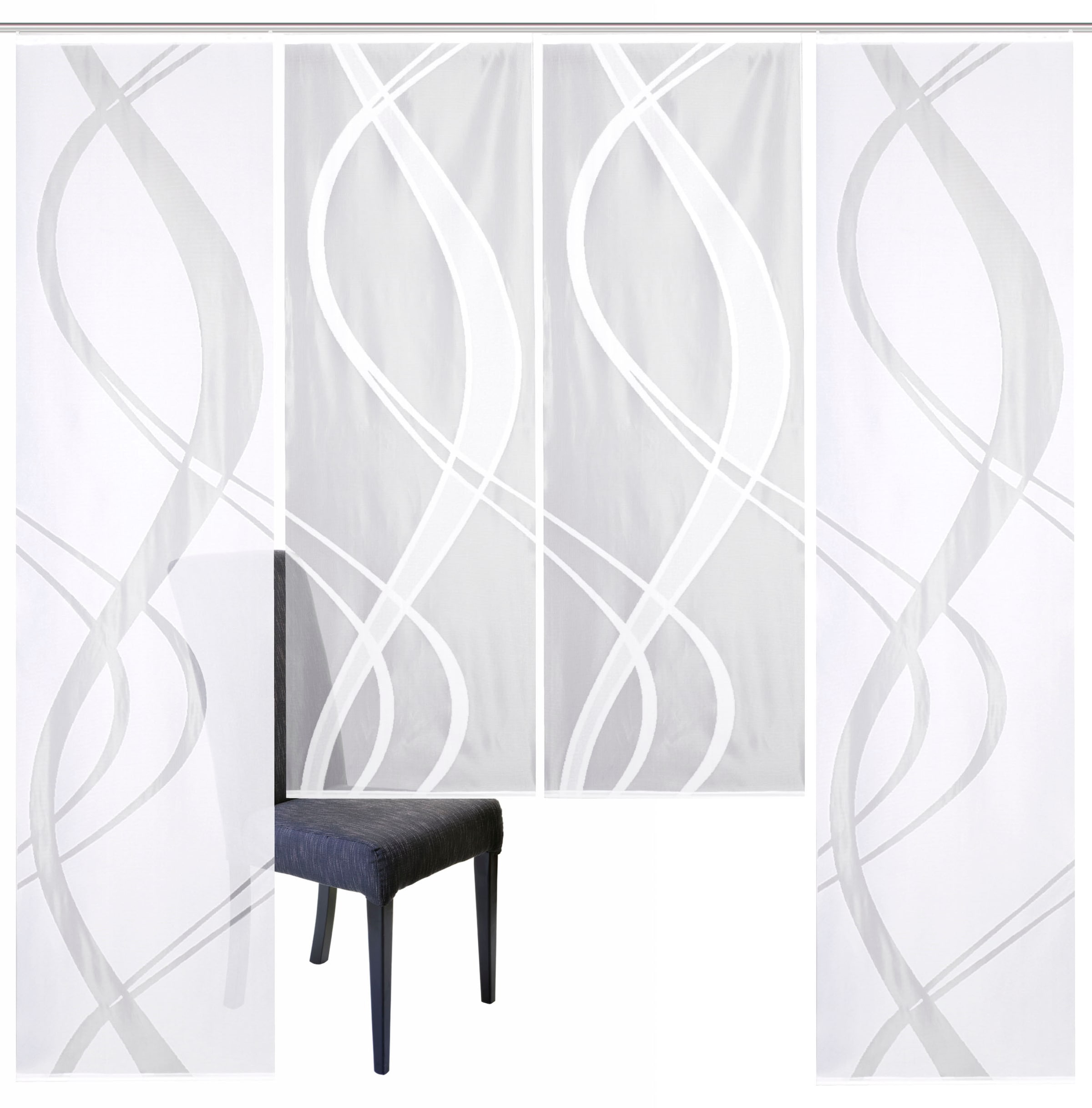 HOME WOHNIDEEN Schiebegardine »TIBASA« Paneelwagen 4 Stk. tlg. halbtranspar günstig online kaufen