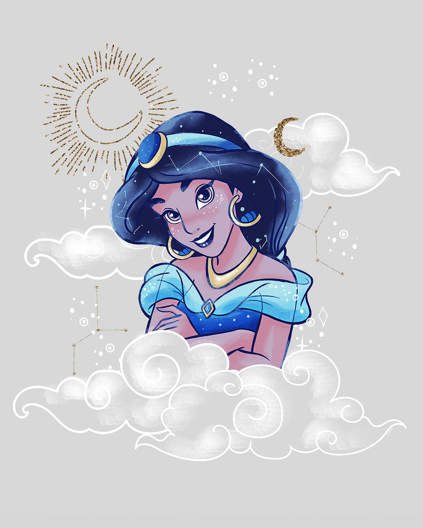 Komar Bild "Jasmin Clouds", Disney, (1 St.), Wandbild zur Dekoration im Kin günstig online kaufen