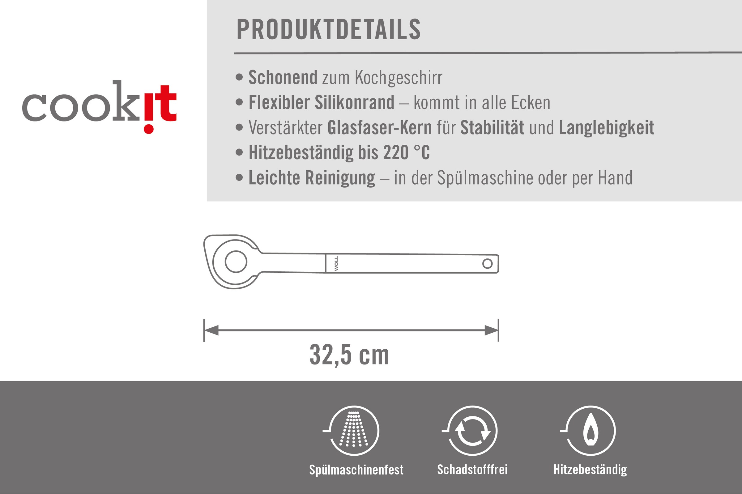 WOLL Kochlöffel »Cook it«, (1 tlg.), aus hochwertigem Kunststoff und Silikon