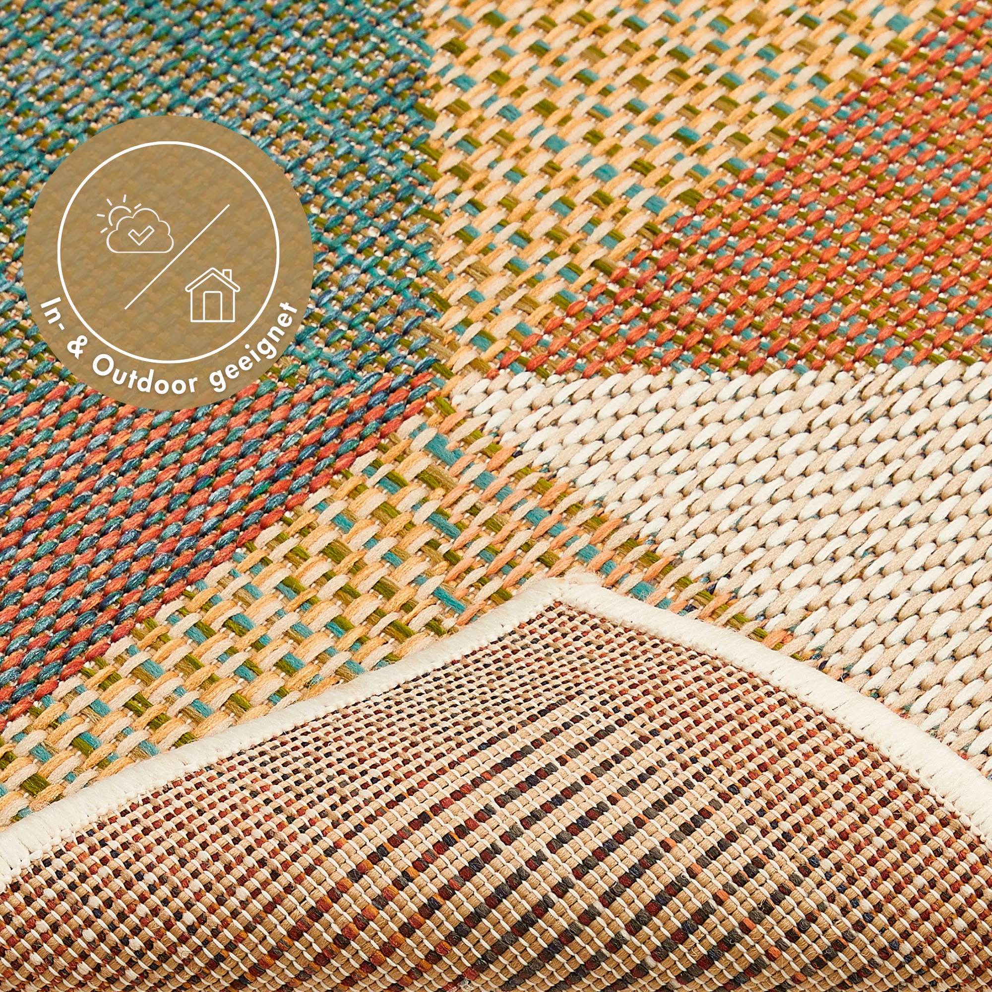 Andiamo Teppich »Sedona Dreieck«, rechteckig, 6 mm Höhe, Flachgewebe, modernes Design, In- und Outdoor geeignet