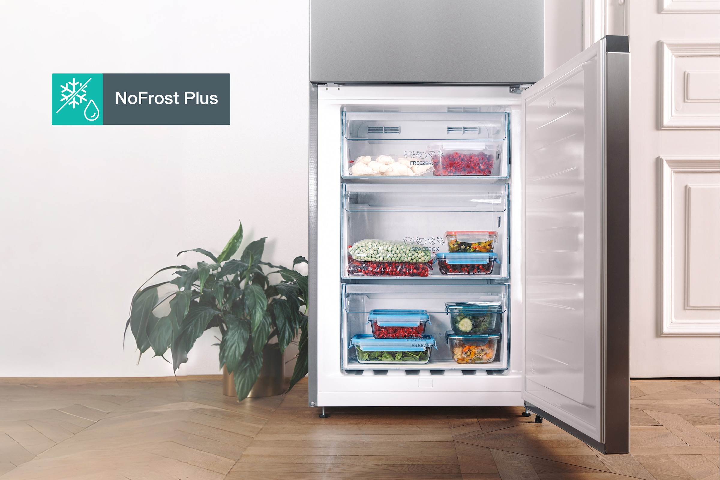 GORENJE Kühl-/Gefrierkombination »NRK620B61X4OT«, kein Abtauen Dank NoFrostPlus, CrispZone mit Feuchteregulierung