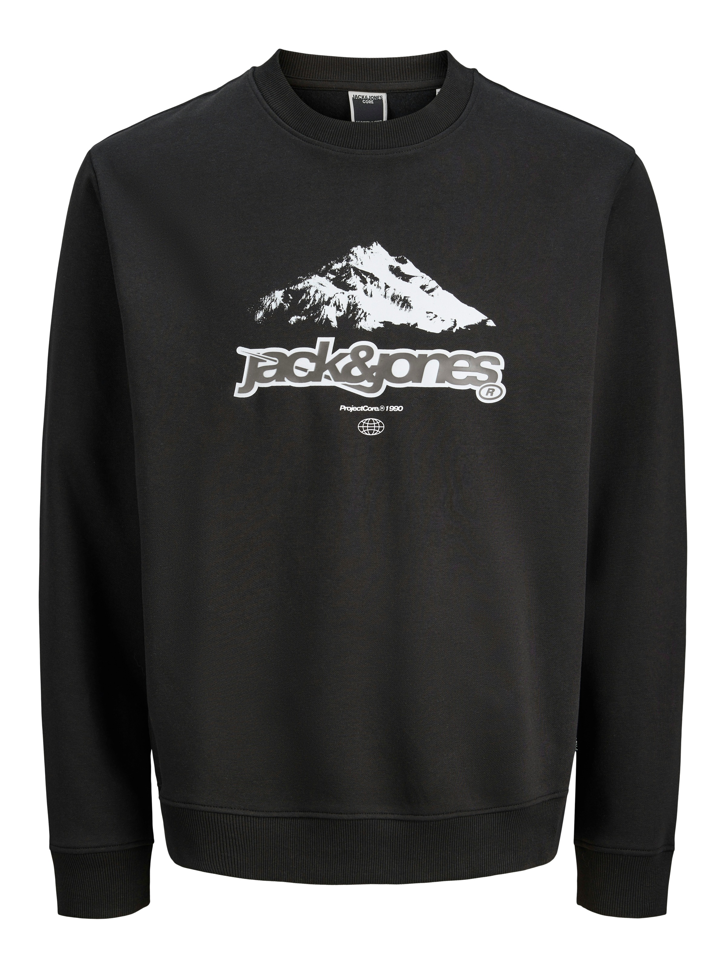 Jack & Jones Kapuzensweatshirt »JCOFLARE FRONT PRINT SWEAT CREW NECK«
