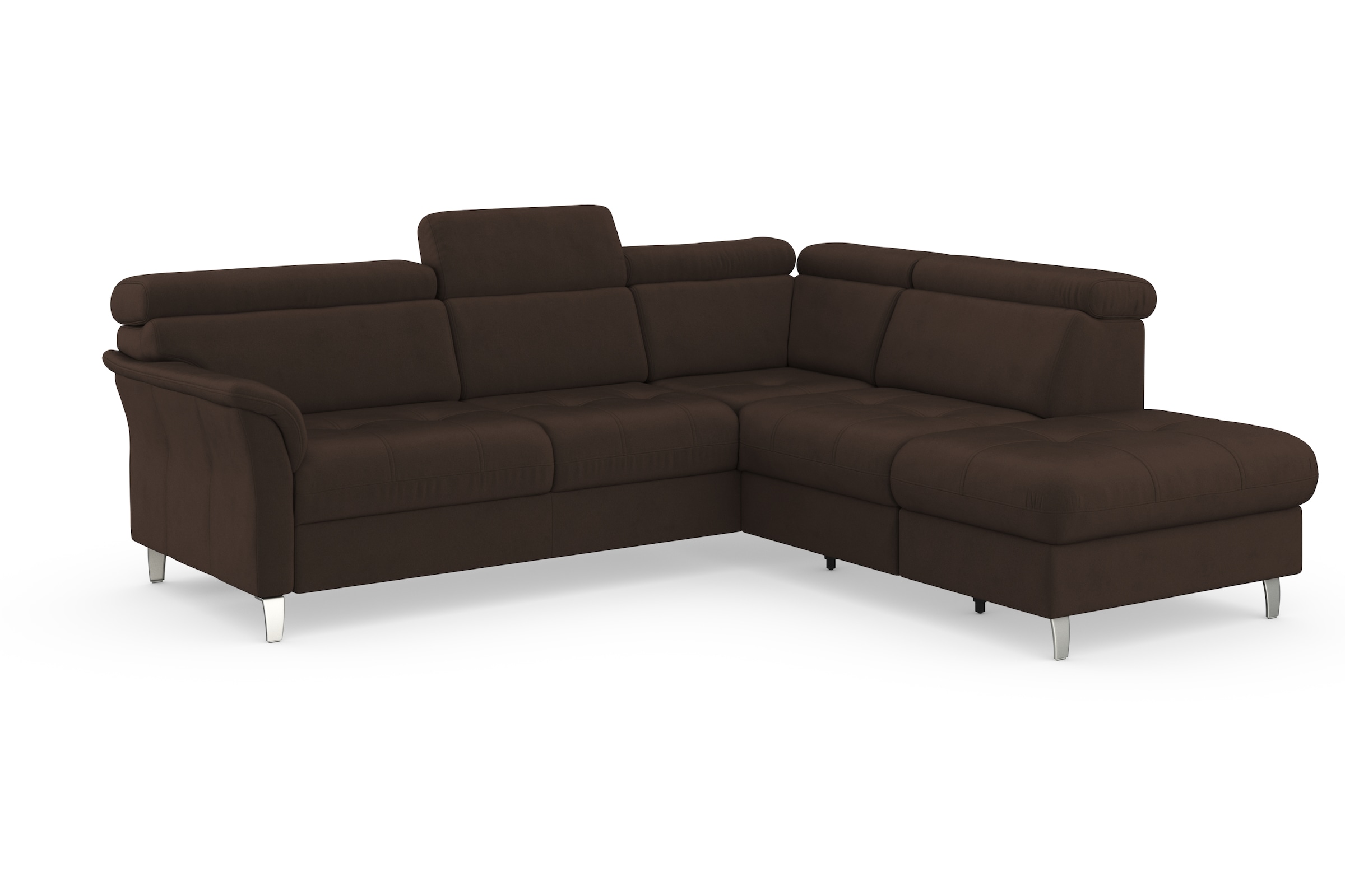 sit&more Ecksofa »Marano L-Form«, inklusive Kopfteilverstellung, wahlweise mit Bettfunktion, Bettkasten