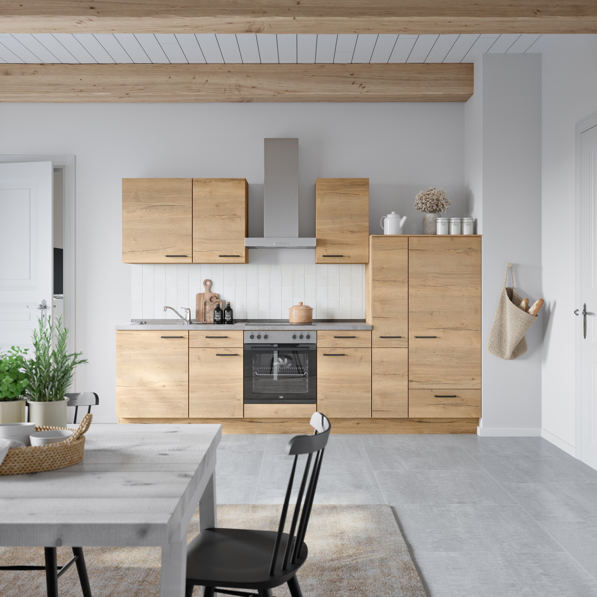 nobilia® Küchenzeile »"Structura I"«, vormontiert, Ausrichtung wählbar, Bre günstig online kaufen