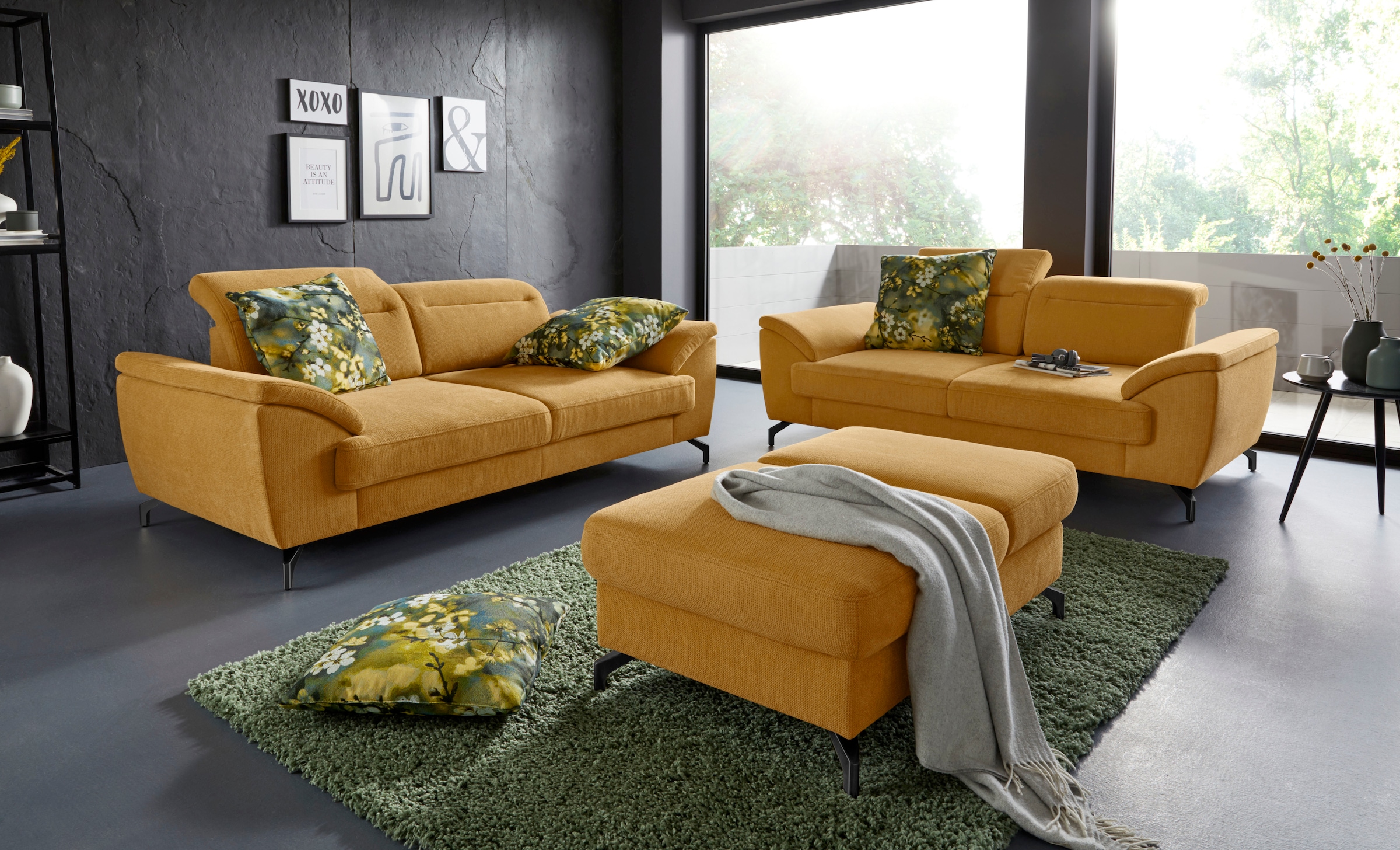 sit&more Hocker »Percy«, Fußhöhe 12 cm, mit Klappfunktion, wahlweise in 2 Fußfarben