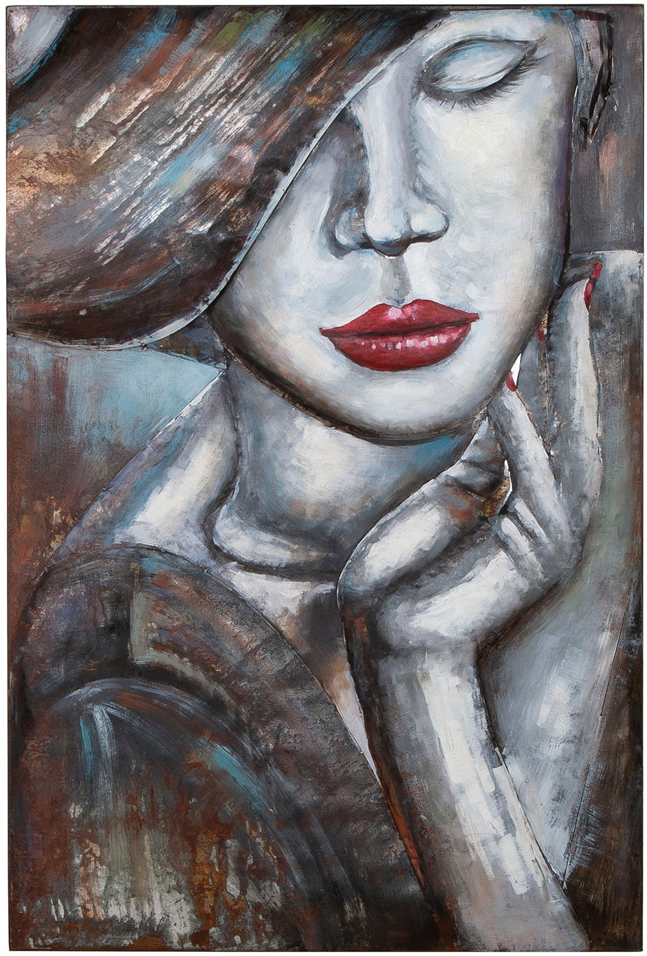 Casablanca by Gilde Metallbild »Bild rechteckig Noblesse weiß H. 120 cm«, ( günstig online kaufen