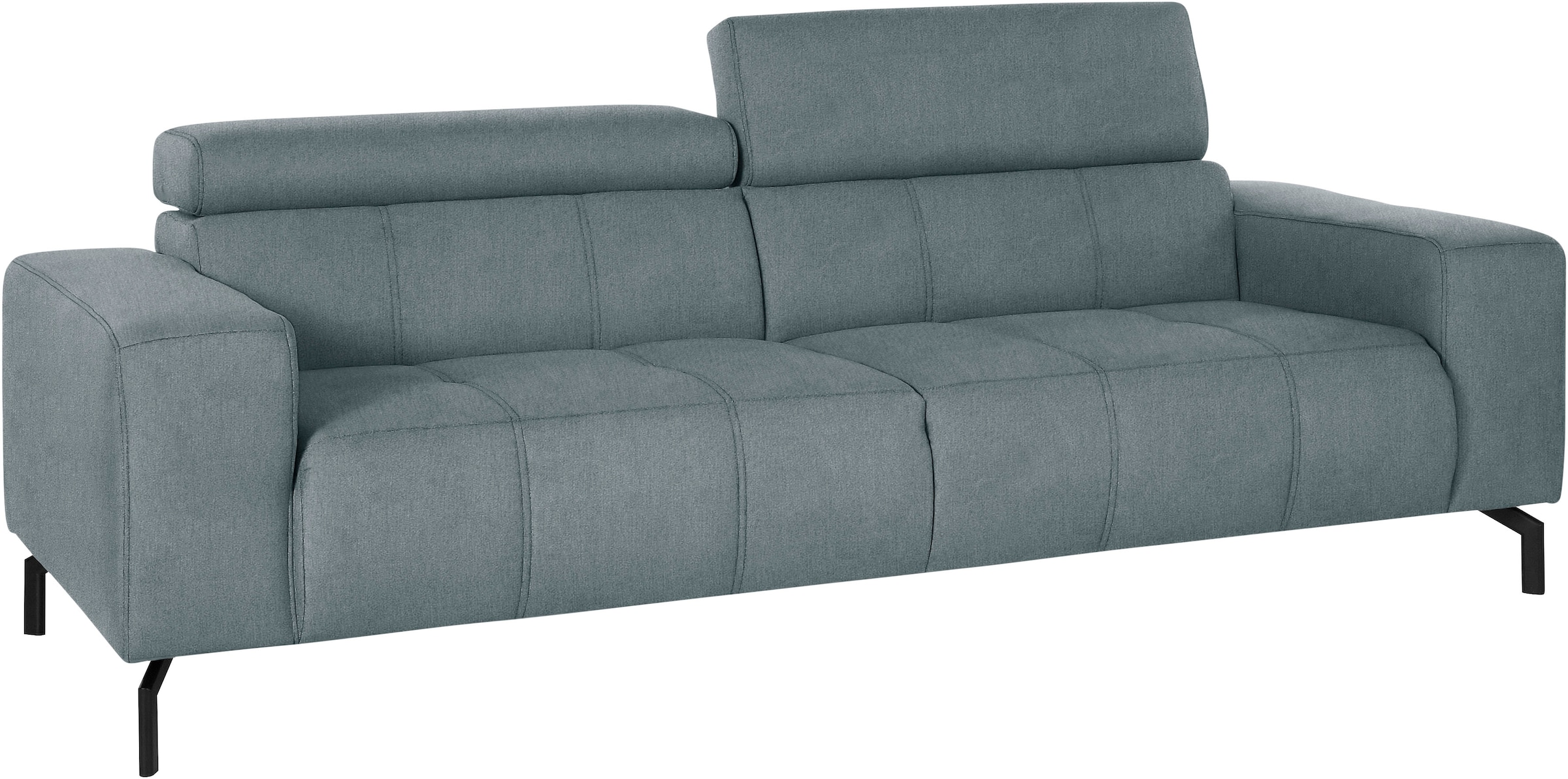 DOMO collection 2,5-Sitzer »Cunelli zeitlos und elegant, moderne Sitznähte als Designelement,«, wahlweise mit 6-fach verstellbaren Kopfteilen, fester Sitzkomfort