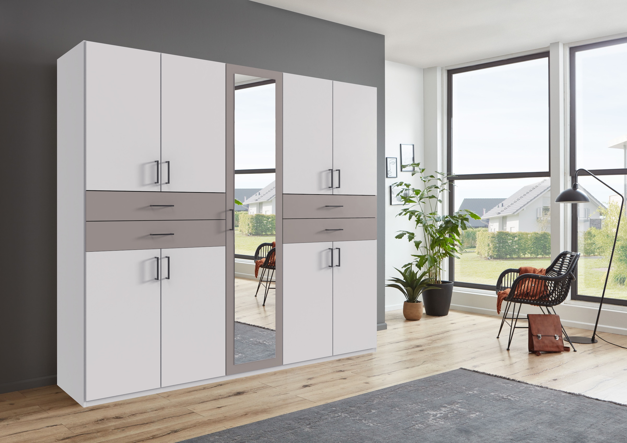 Wimex Kleiderschrank »Taiga Kleiderschrank mit Spiegel OTTOs Choice Topseller« mit Schubladen auf bequemer Höhe