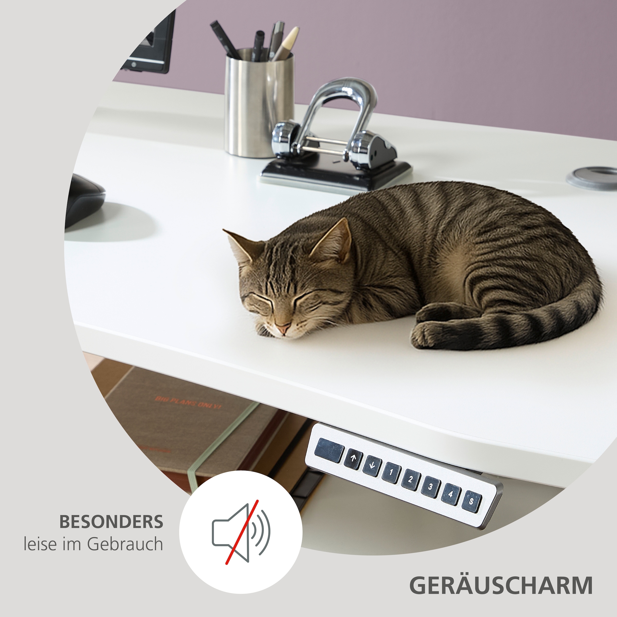 Innostyle Schreibtisch »Schreibtisch Santorin, 160/72/77 cm ( B/H/T)« 1 Stk. tlg. mit Motor zur Höhenverstellung (72-120 cm) mit Memory-Funktion