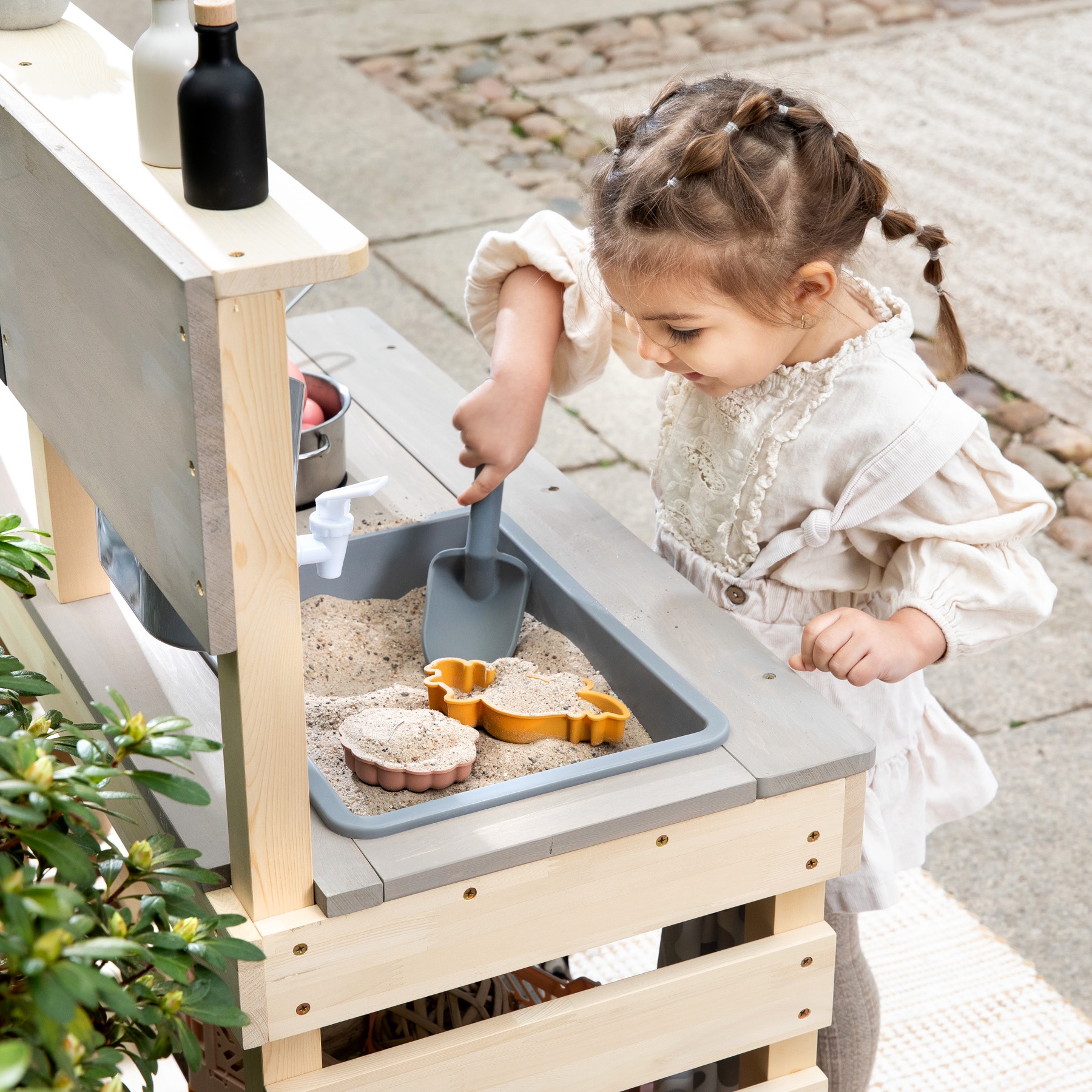 MUDDY BUDDY® Outdoor-Spielküche »Big Leo«, natur - puderrosa; FSC® - schützt Wald - weltweit