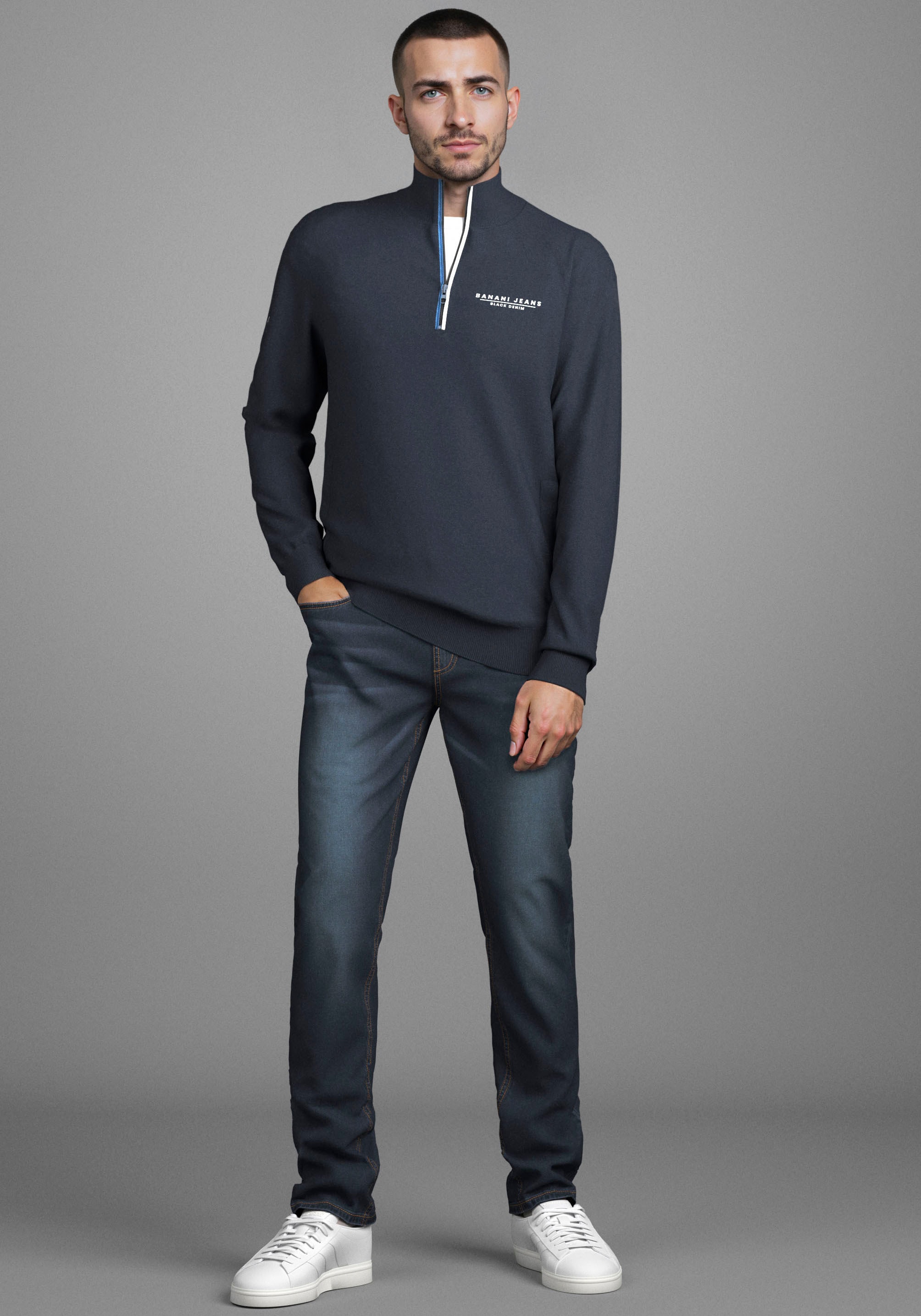 Bruno Banani Straight-Jeans »Hutch«, gerade Beinform, teilweise mit modischen Destroyed-Effekten