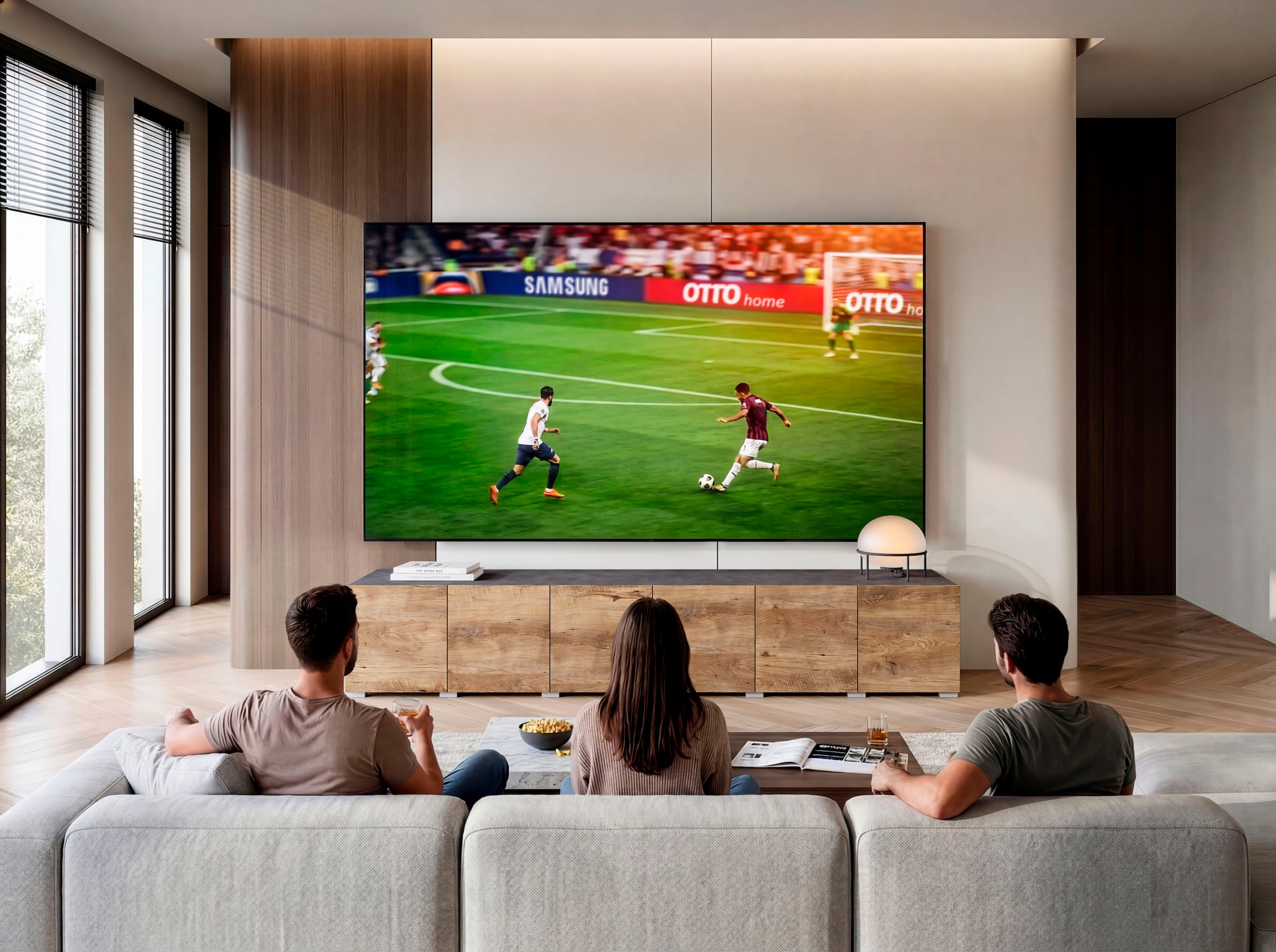 OTTO home Lowboard »Denver Erlebe die Weltmeisterschaft im XXL-Format« 1 Stk. tlg. Elegantes TV-Möbel 220 cm, speziell für bis zu 98-Zoll Fernseher