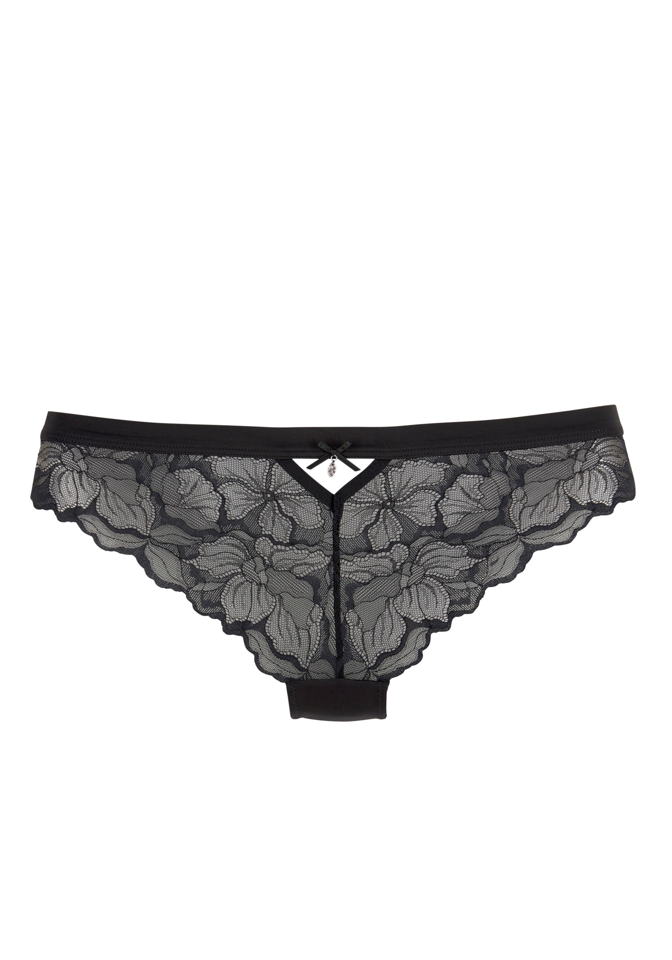 LASCANA Tanga mit edlem Accessoire und feinem Bund aus Satin-Material