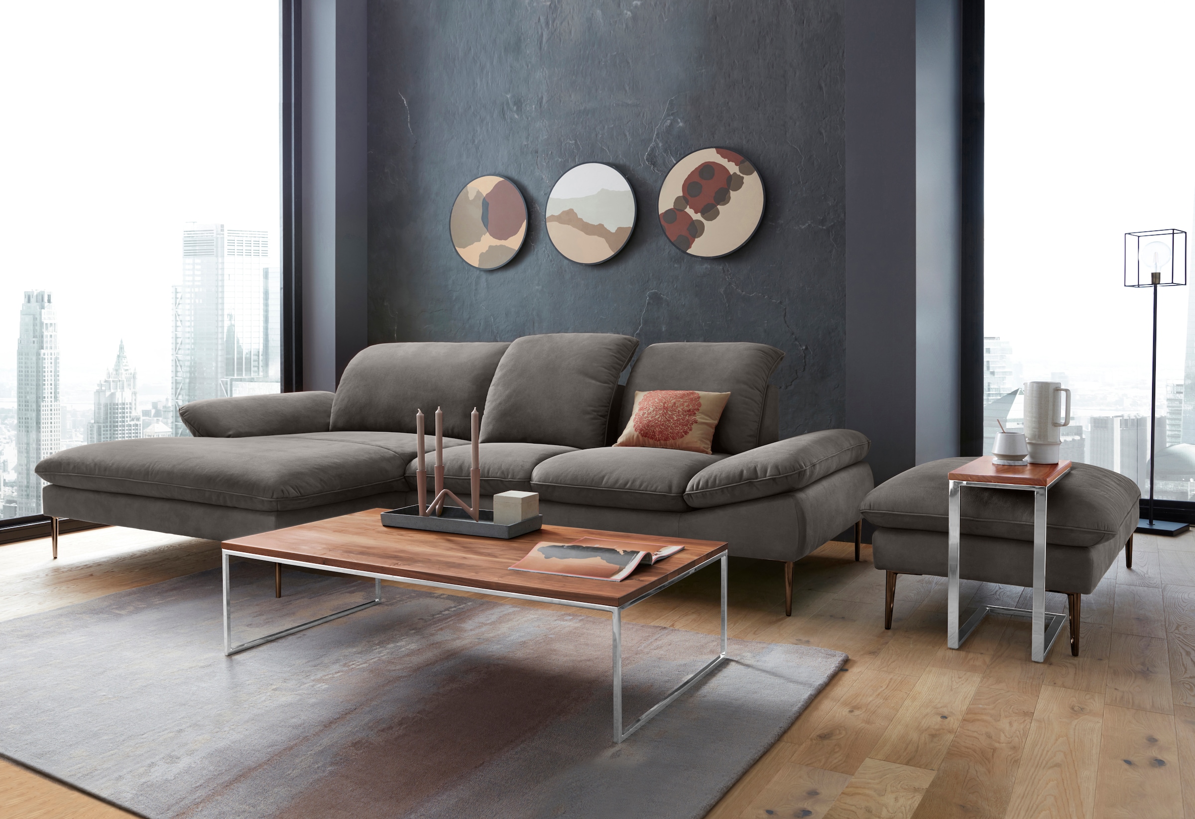 W.SCHILLIG Hocker »enjoy&MORE«, Füße bronze pulverbeschichtet, Breite 106 cm