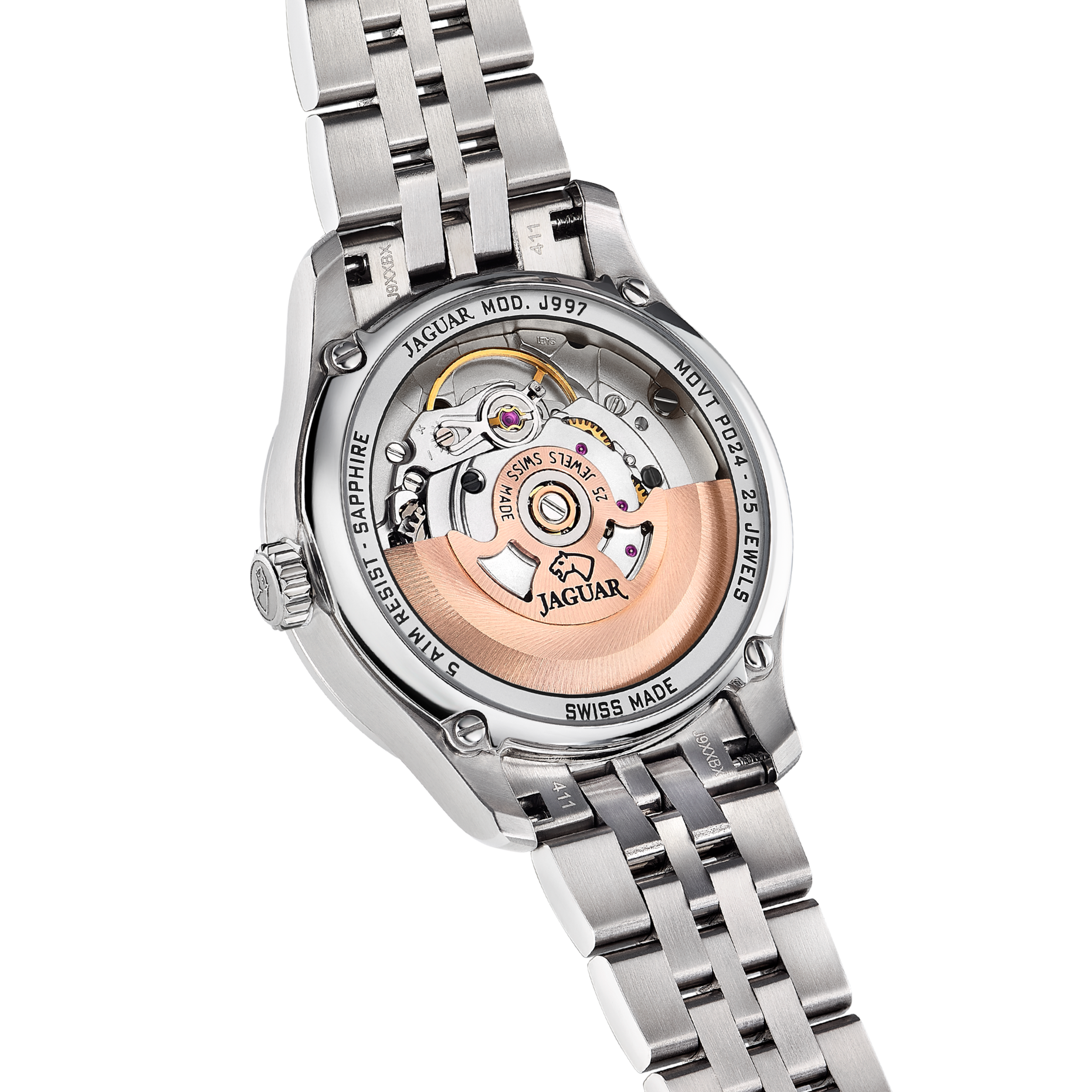 Jaguar Automatikuhr »Automatik« Armbanduhr, Damenuhr, Swiss Made, Mechanische Uhr, Edelstahlarmband