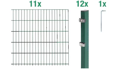 Alberts Doppelstabmattenzaun, (Set), grün, 100 cm hoch, 11 Matten für 22 m, 12 Pfosten kaufen
