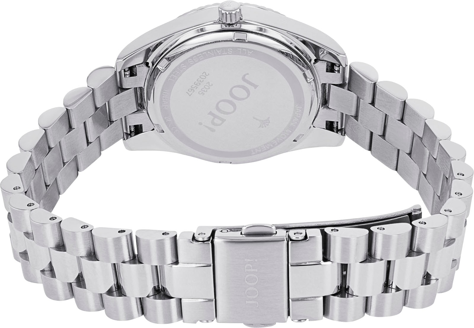 JOOP! Quarzuhr, Armbanduhr, Damenuhr, Edelstahlarmband, analog, Zirkonia (synth.)