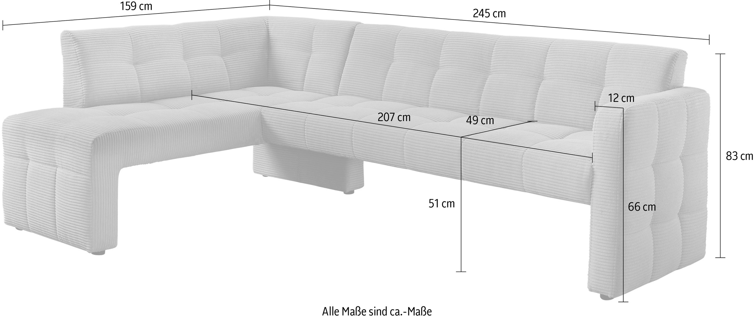 exxpo - sofa fashion Essbank »Barista, bequem und elegant, hohe Bodenfreiheit,«, Eckbank Barista bequem und elegant, hochwertige Detailverarbeitung