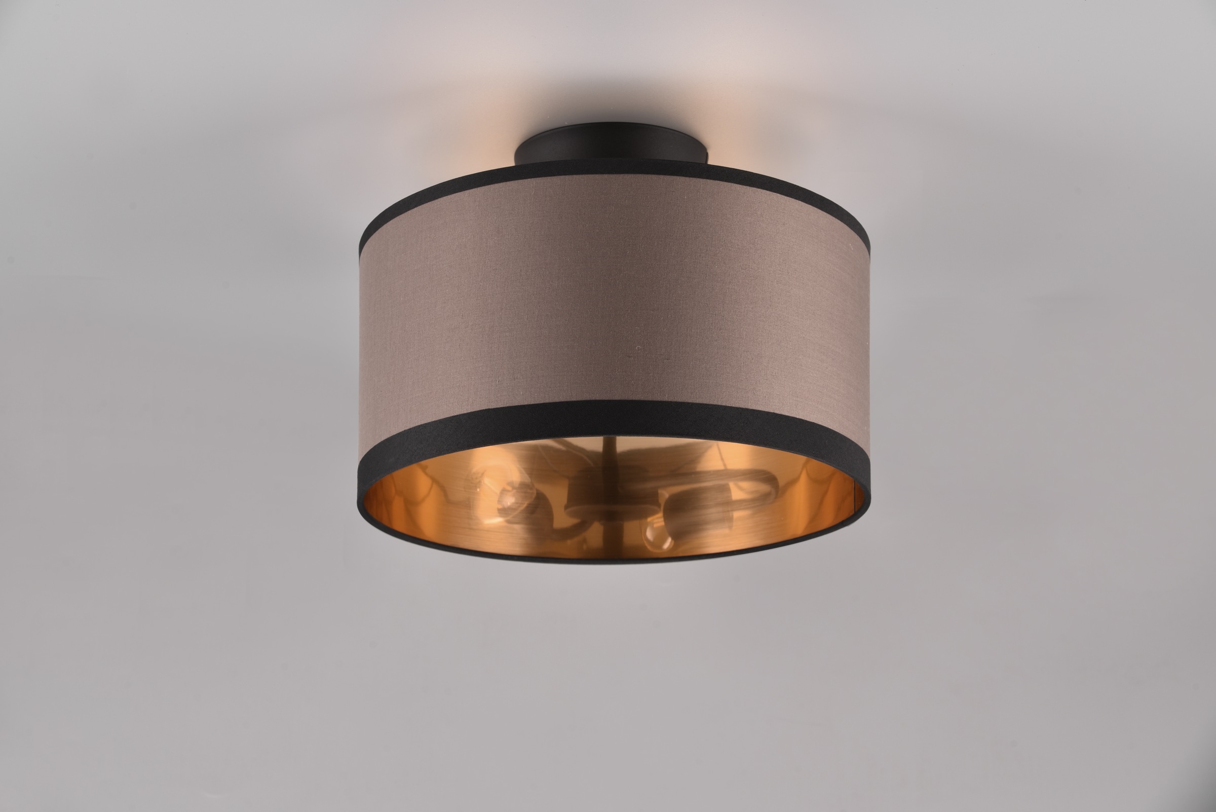 REALITY Leuchten Deckenleuchte »DAVOS, Deckenlampe mit Stoffschirm exkl 2xE14 max 28W Ø30cm Höhe 22cm«, 2 flammig, Leuchtmittel E14 | Leuchtmittel wechselbar, Deckenleuchte Küche Schlafzimmer Wohnzimmer Stoffschirm zweifarbig