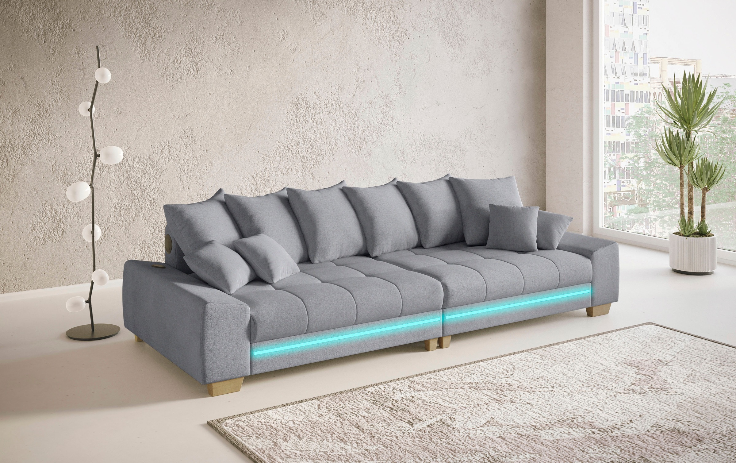Mr. Couch Big-Sofa »Nikita II«, mit RGB-LED, Bluetooth-Soundsystem, Kaltschaum