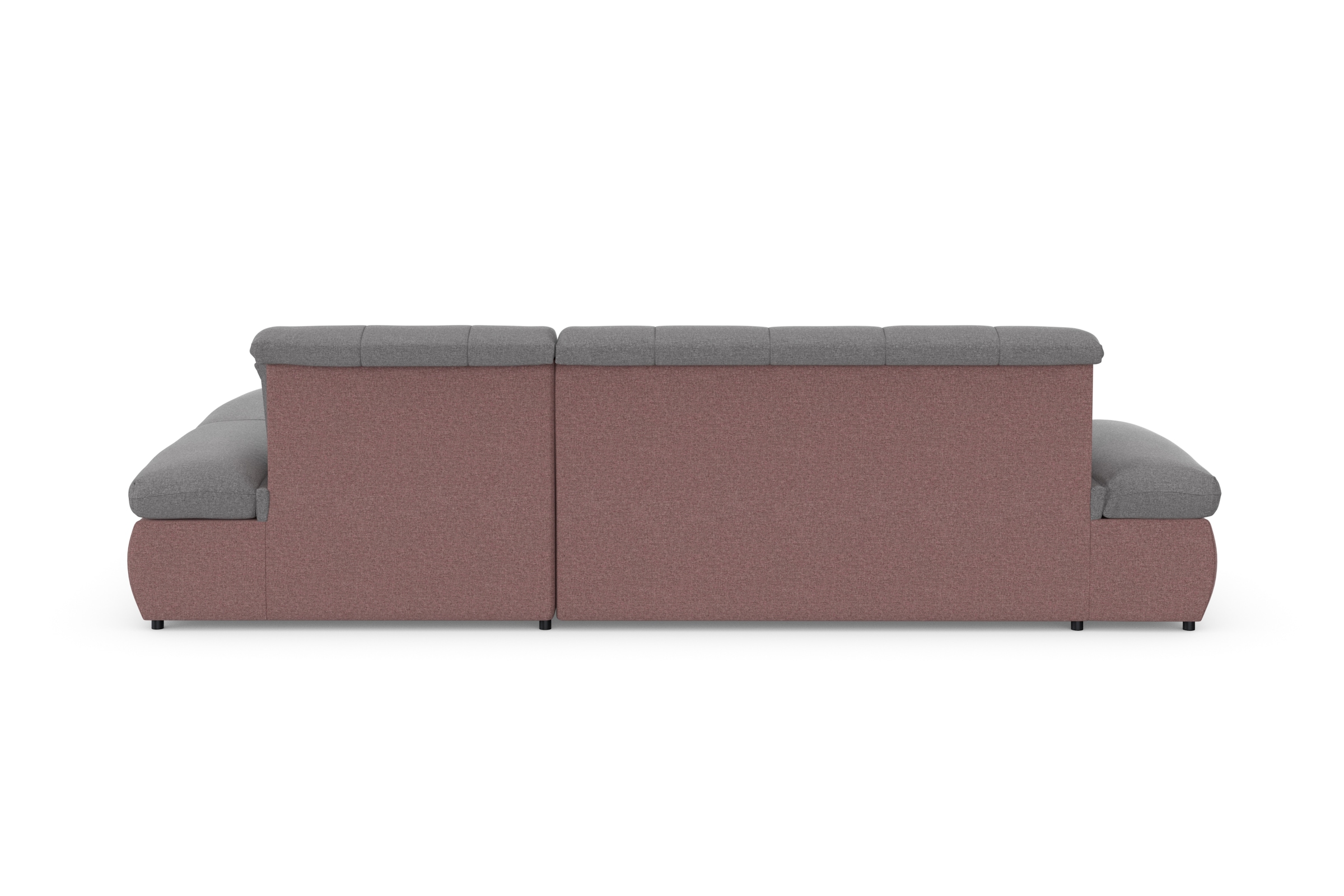 DOMO collection Ecksofa »Moric, L-Form, XXL-Sofa - Breite 300cm«, wahlweise mit Bettfunktion und Armteilverstellung, beere-grau