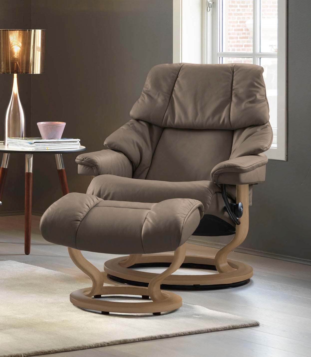 Stressless® Relaxsessel »Reno«, (Set, Relaxsessel mit Hocker), mit Hocker, günstig online kaufen