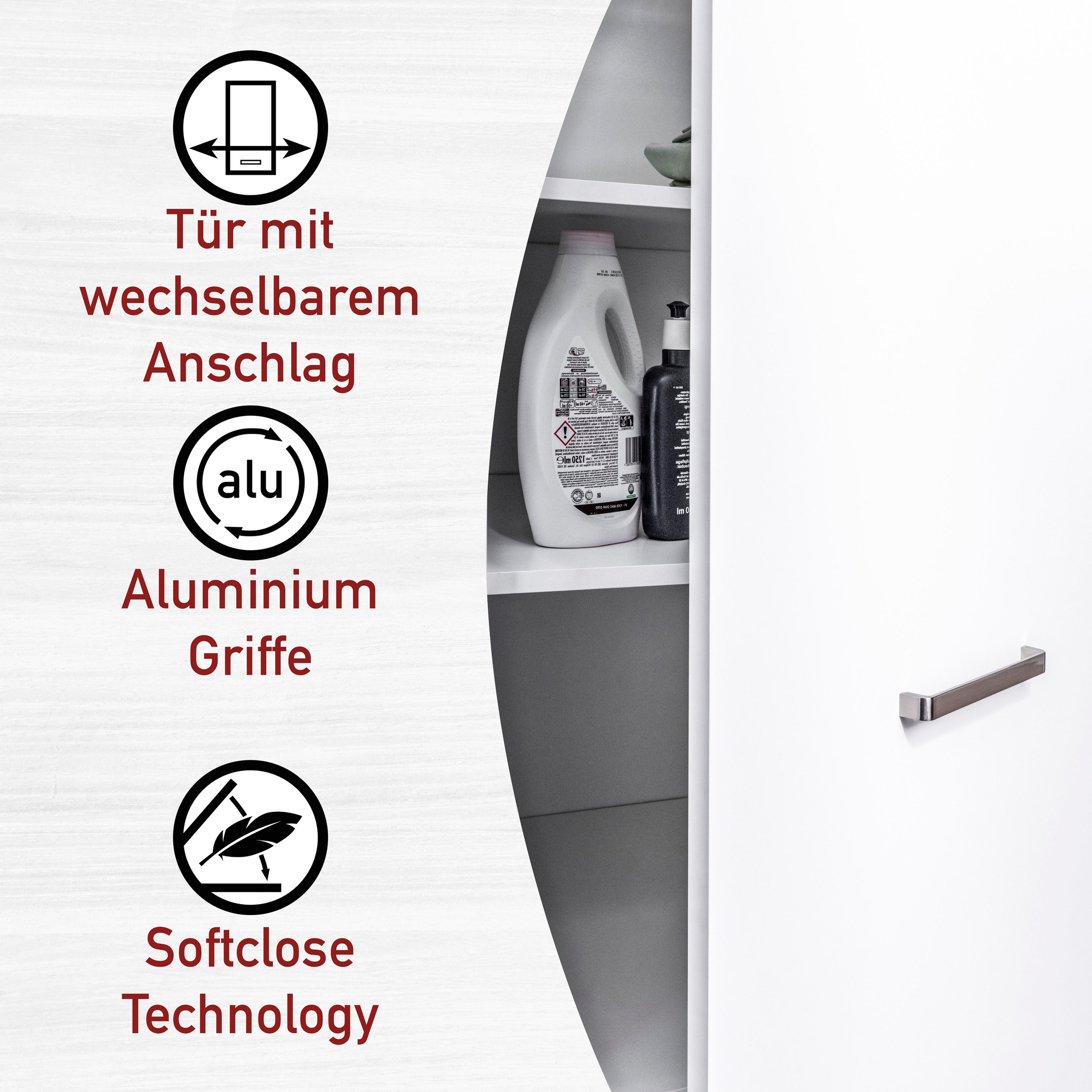 Inter Link Mehrzweckschrank-Set »Norela, Modulares Waschmaschinen-Set mit Hochschrank & Stauraum« 6 Stk. tlg.