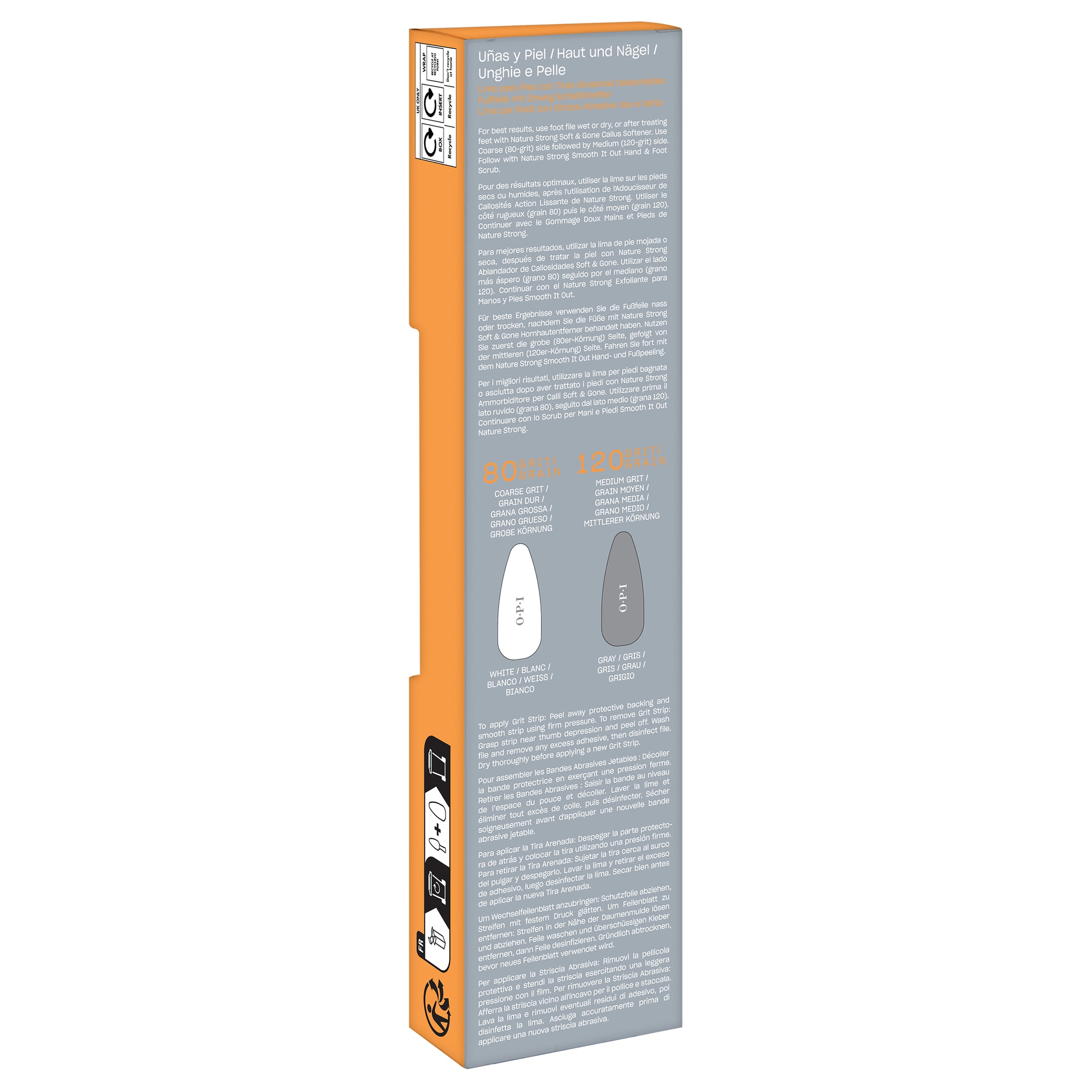 OPI Sandblatt-Nagelfeile »Dual Sided Foot File Disposable Strips 80/120 Grit«