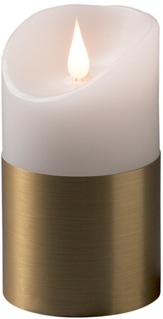 Banderole KONSTSMIDE auf weiß, LED-Kerze mit messingfarbener kaufen »Weihnachtsdeko«, Rechnung Echtwachskerze, LED