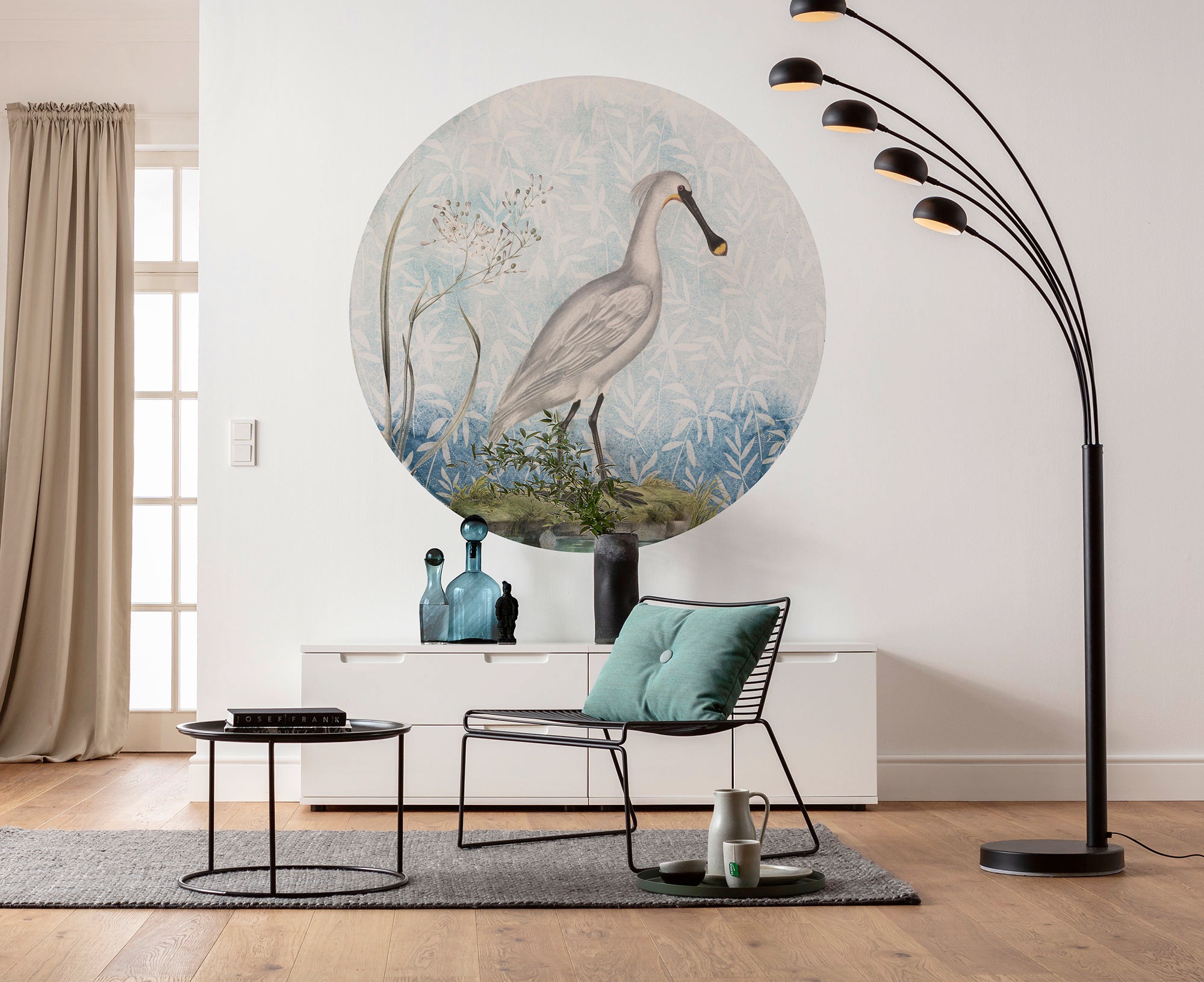 Komar Fototapete »Vlies selbstklebend - Spoonbill - Größe 125 x 125 cm«, bedruckt, Wohnzimmer, Schlafzimmer