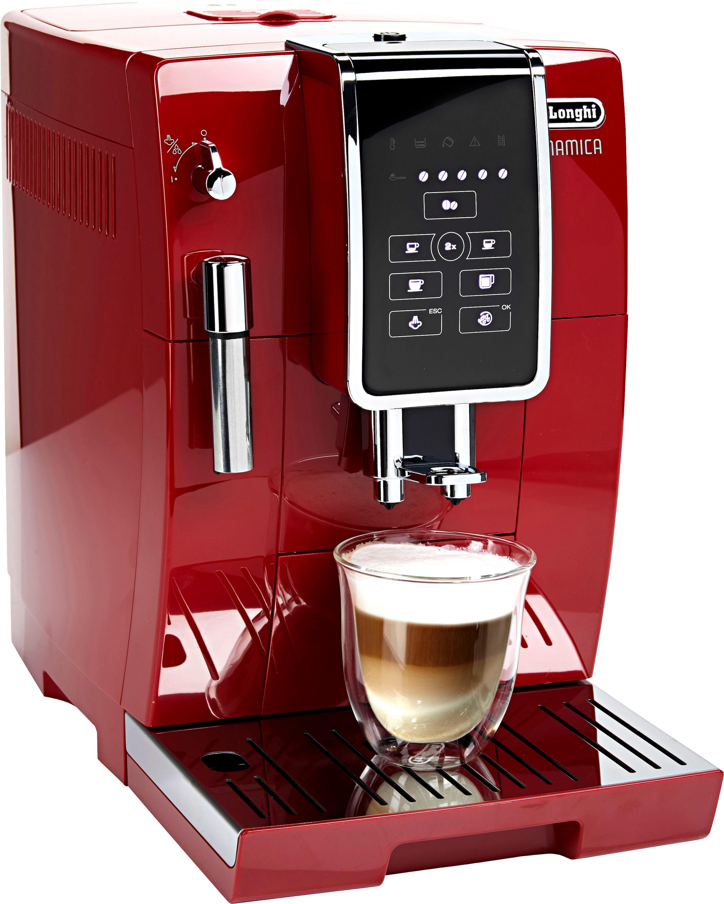 DE'LONGHI Kaffeevollautomat »Dinamica ECAM358.15.B - Long Coffee Funktion für Filterkaffee, schwarz« Milchaufschäumdüse, 300 g Bohnenbehälter,...