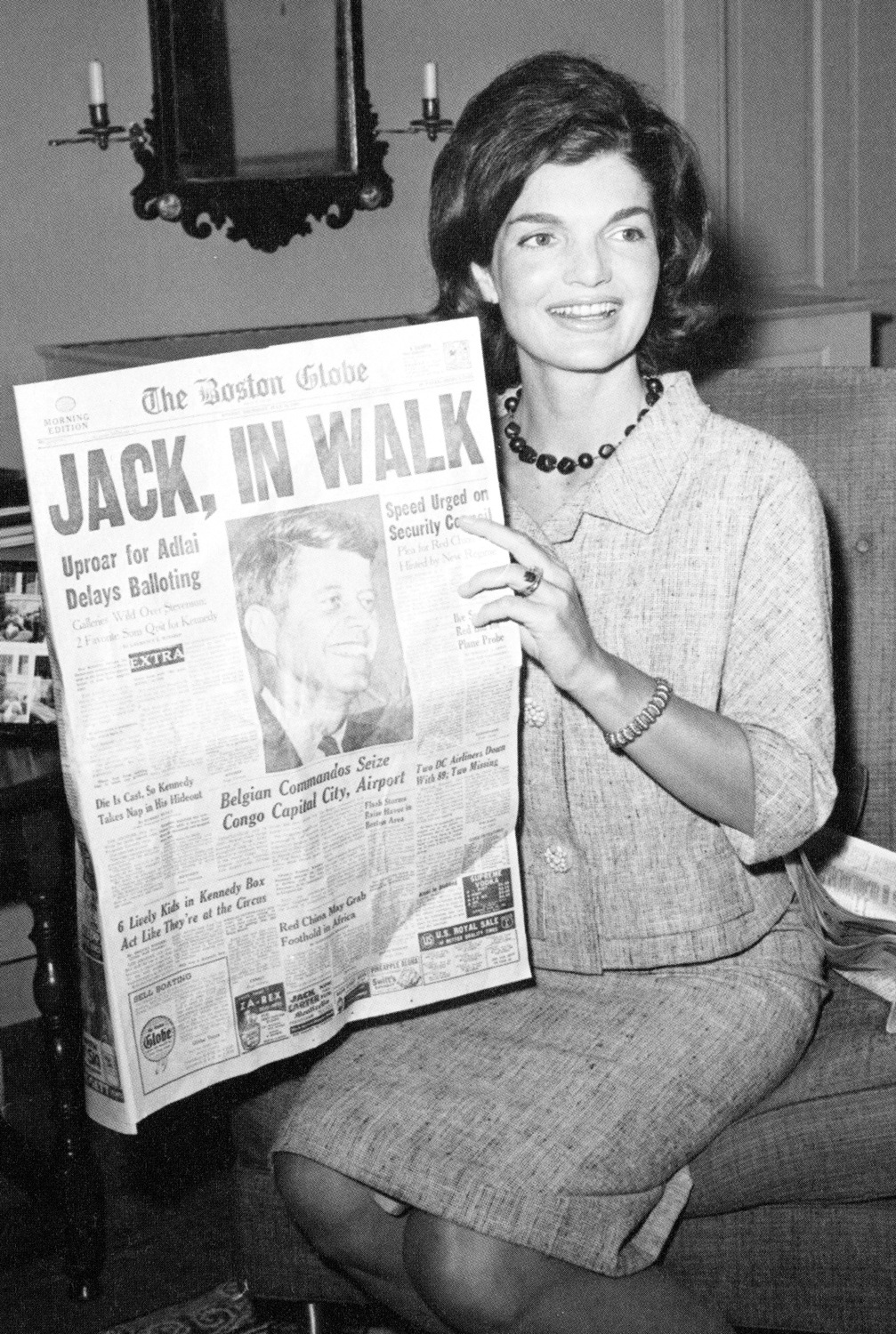 queence Acrylglasbild »Jackie O.«, Schwarz-Weiß-Frau-Stars-Portrait-Foto-Fi günstig online kaufen