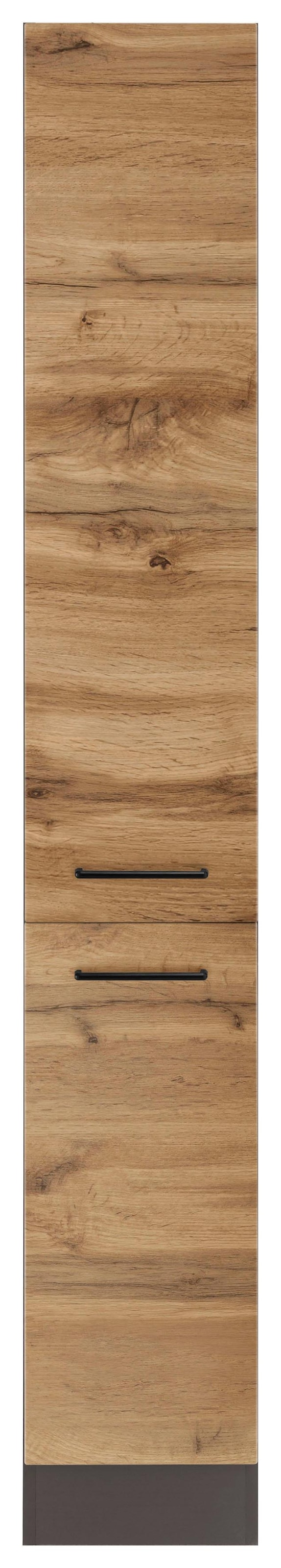 KOCHSTATION Apothekerschrank »KS-Tulsa«, 30 cm breit, 200 cm hoch, mit 2 Auszügen, Metallgriff, MDF Front