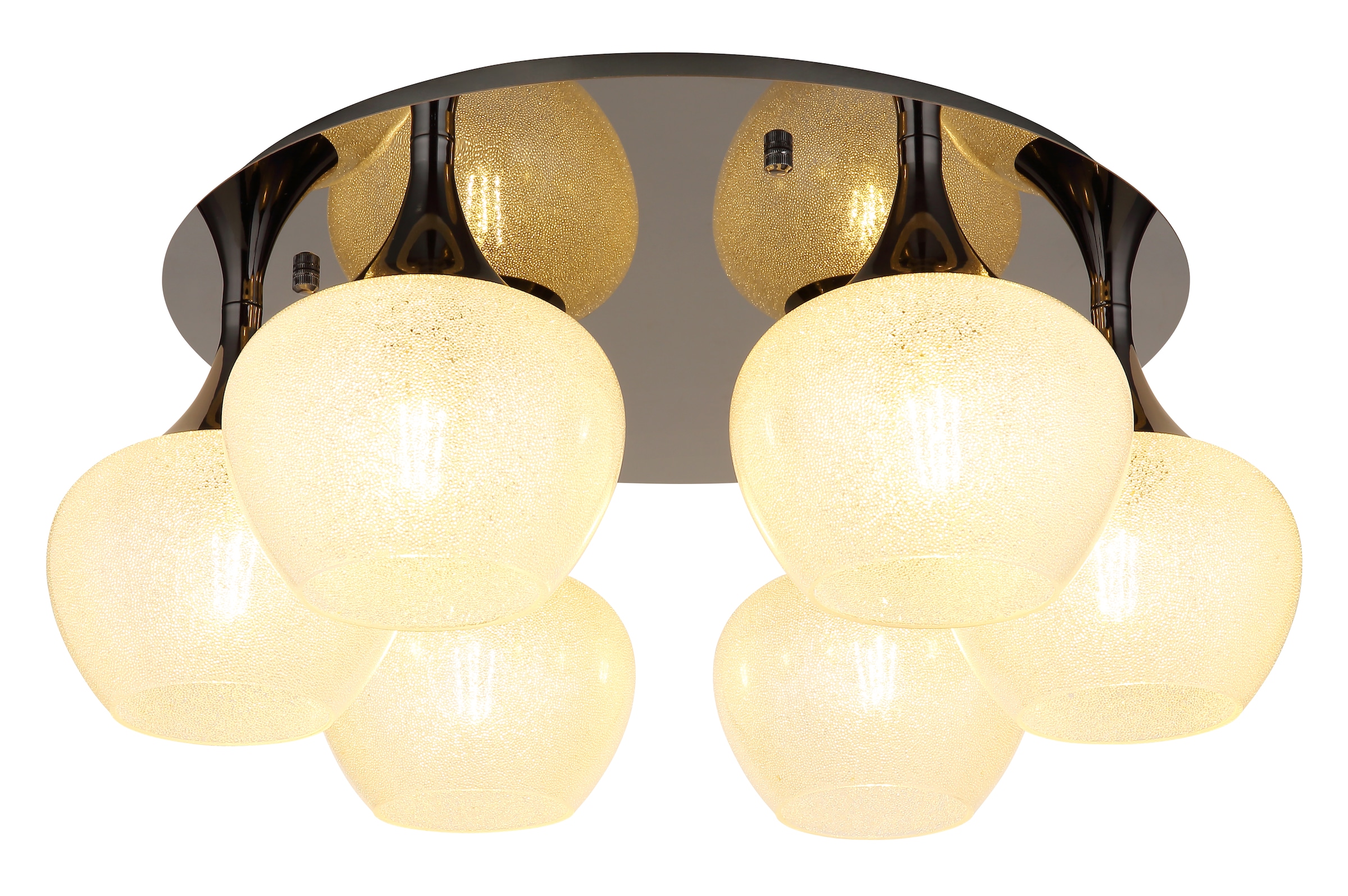 GLOBO LIGHTING Deckenleuchte »MAXY«, Leuchtmittel E27 | ohne Leuchtmittel, Deckenlampe/Glas klar/Acrylkristalle/Wohnzimmer/Esszimmer/elegant