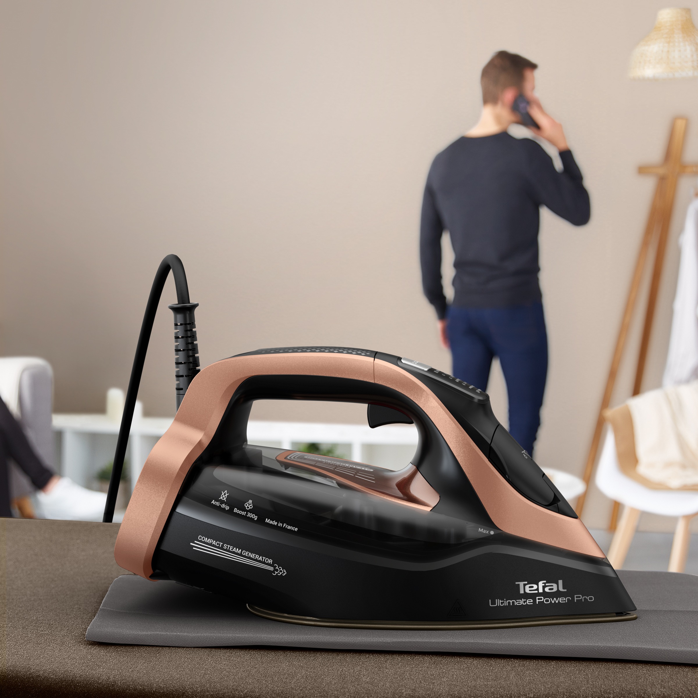 Tefal Dampfbügeleisen »FV9E50 Ultimate Power Pro«, 3200 W, 85 g/Min. kontin. Dampfabgabe, 300 g/Min. Dampfstoß, selbstreinigend