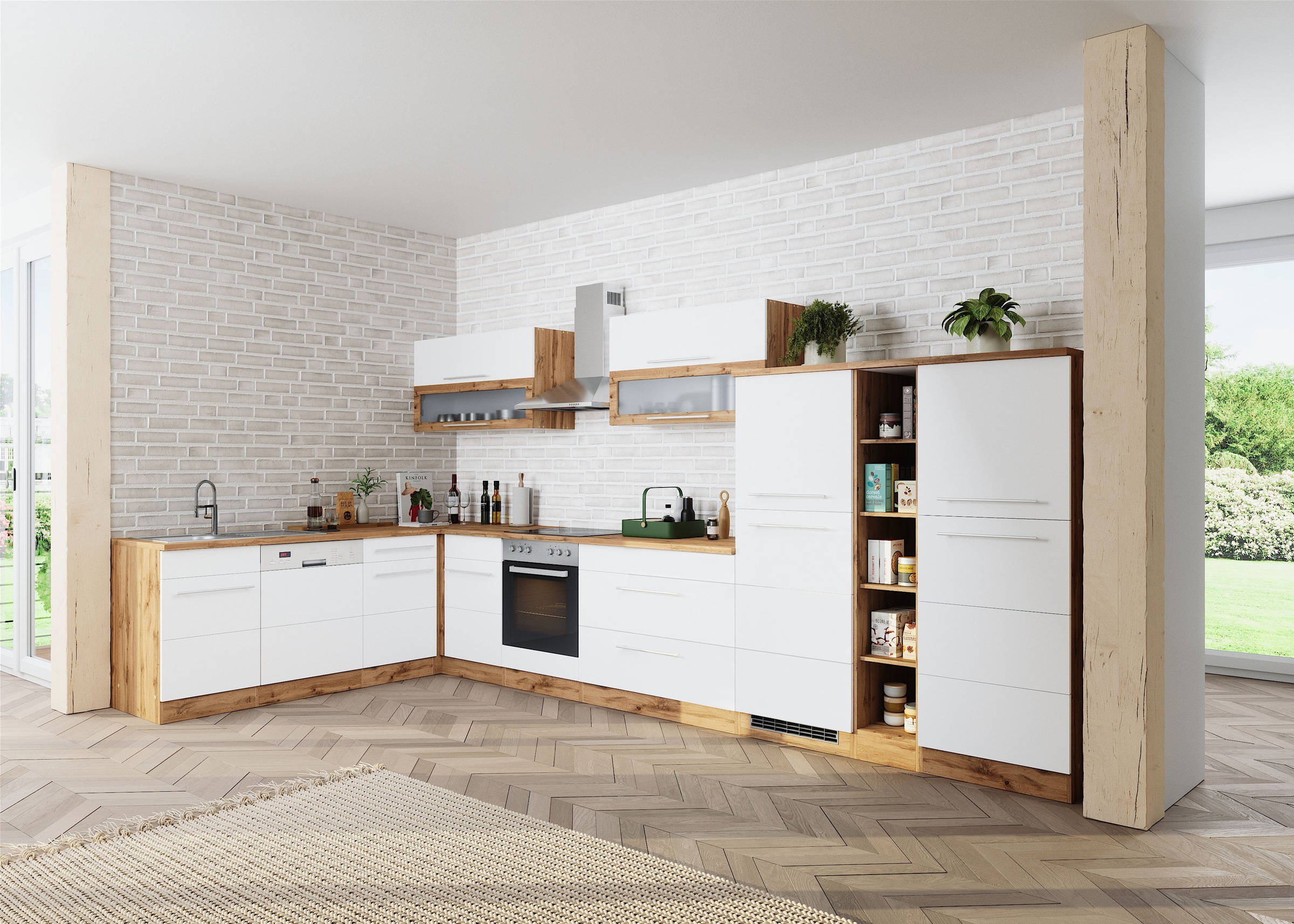 KOCHSTATION Winkelküche »KS-Wien«, Stellbreite 220 x 420 cm, wahlweise mit günstig online kaufen